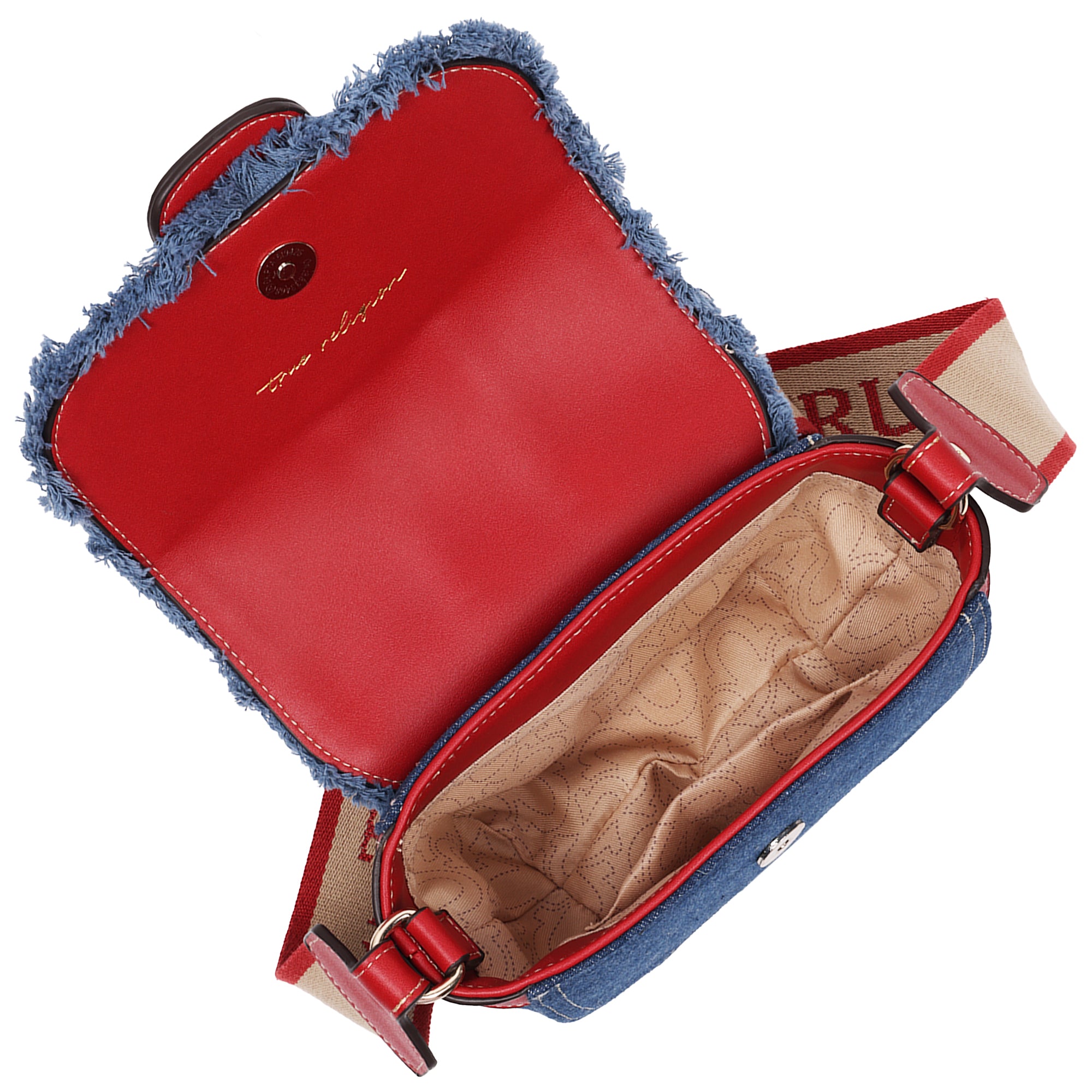 True Religion Asher Frayed Edge Mini Flap Crossbody