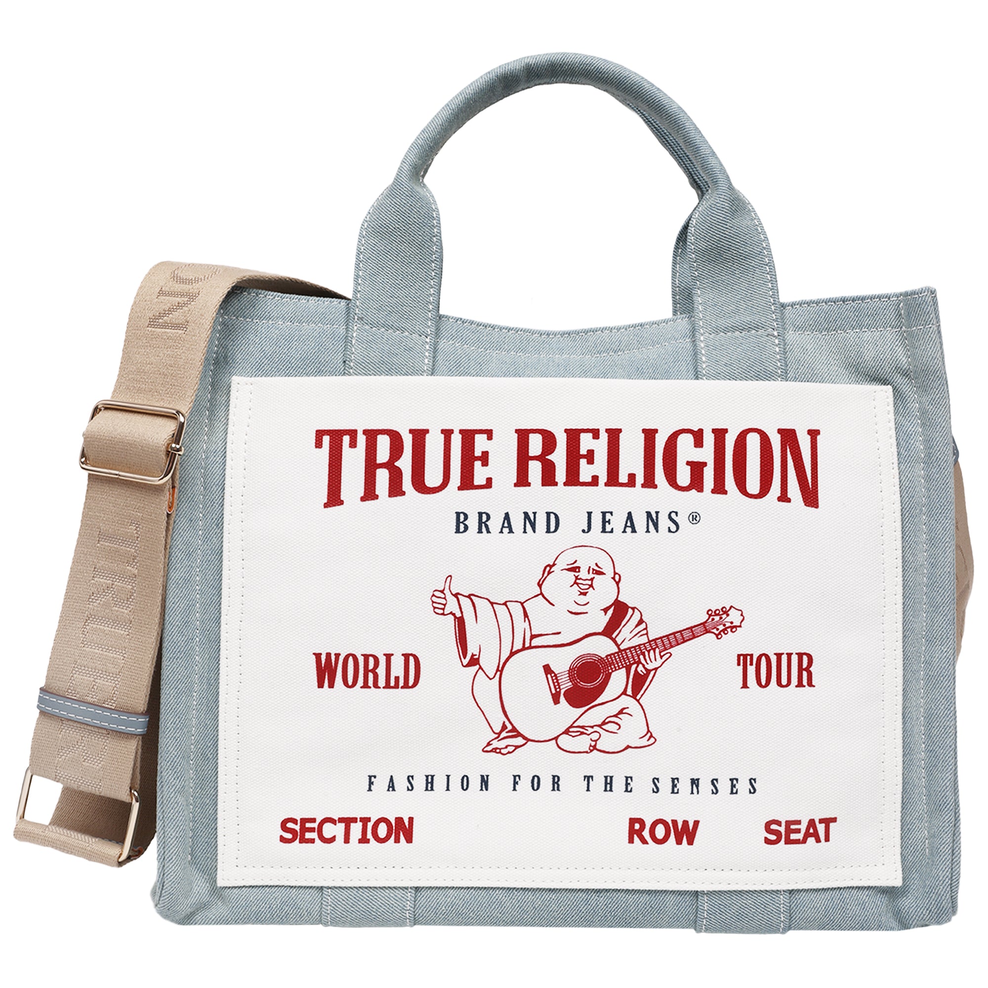 True Religion Ace Mega Pocket Buddha Tote – Denim World Tour Bag