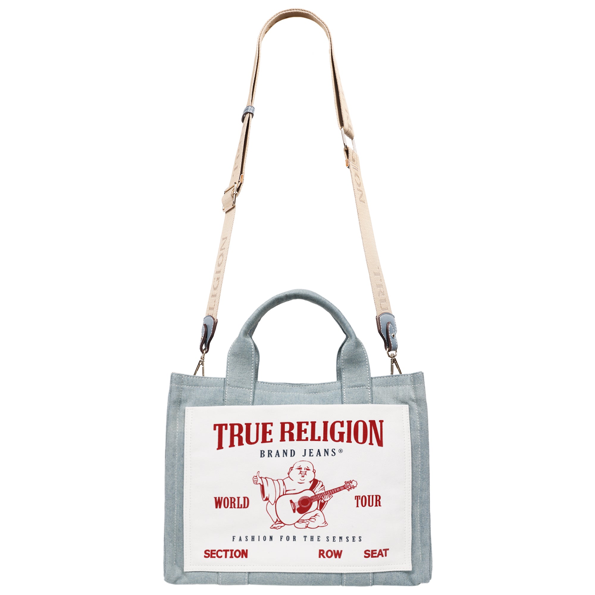 True Religion Ace Mega Pocket Buddha Tote – Denim World Tour Bag