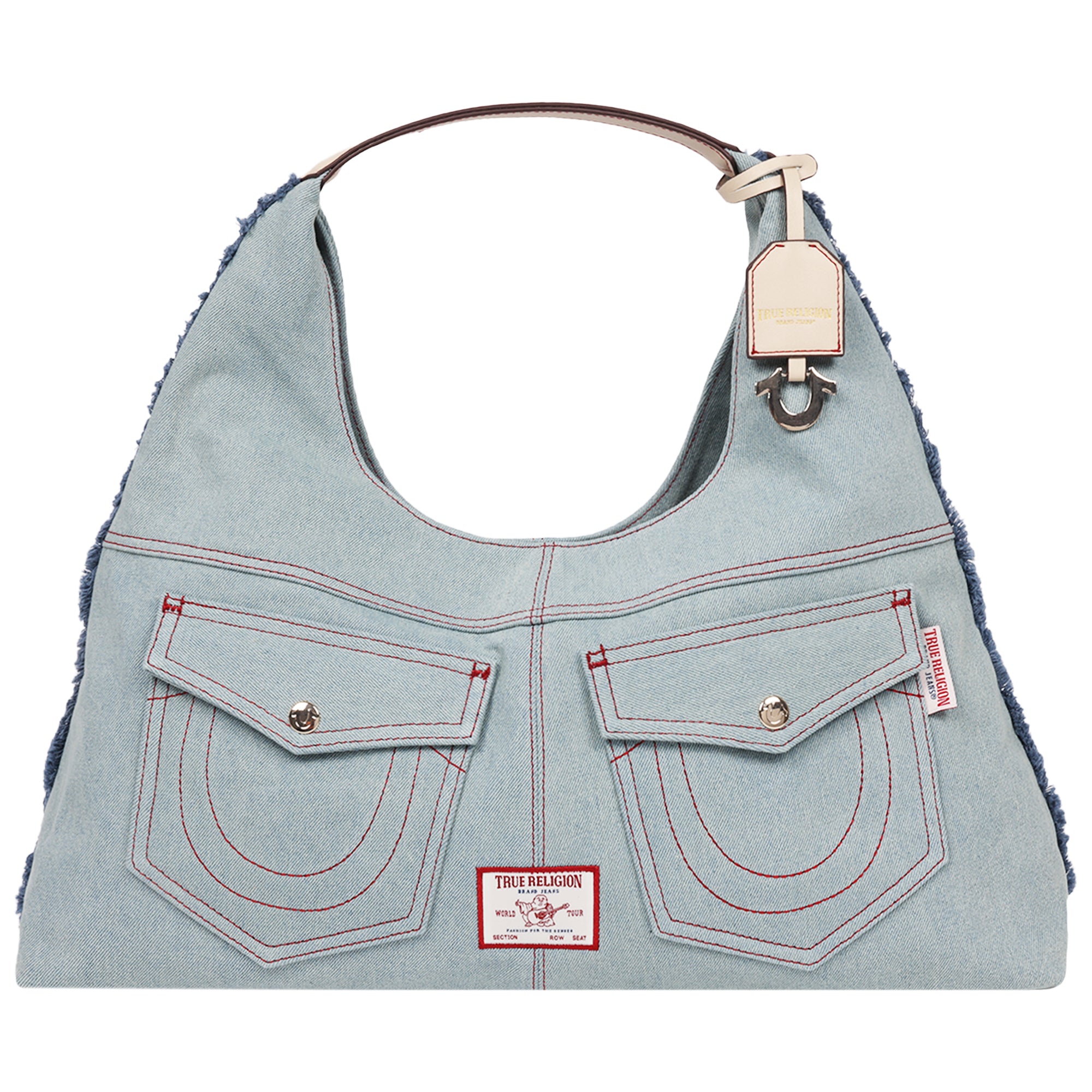 True Religion Arden Contrast Stitch Denim Hobo Bag