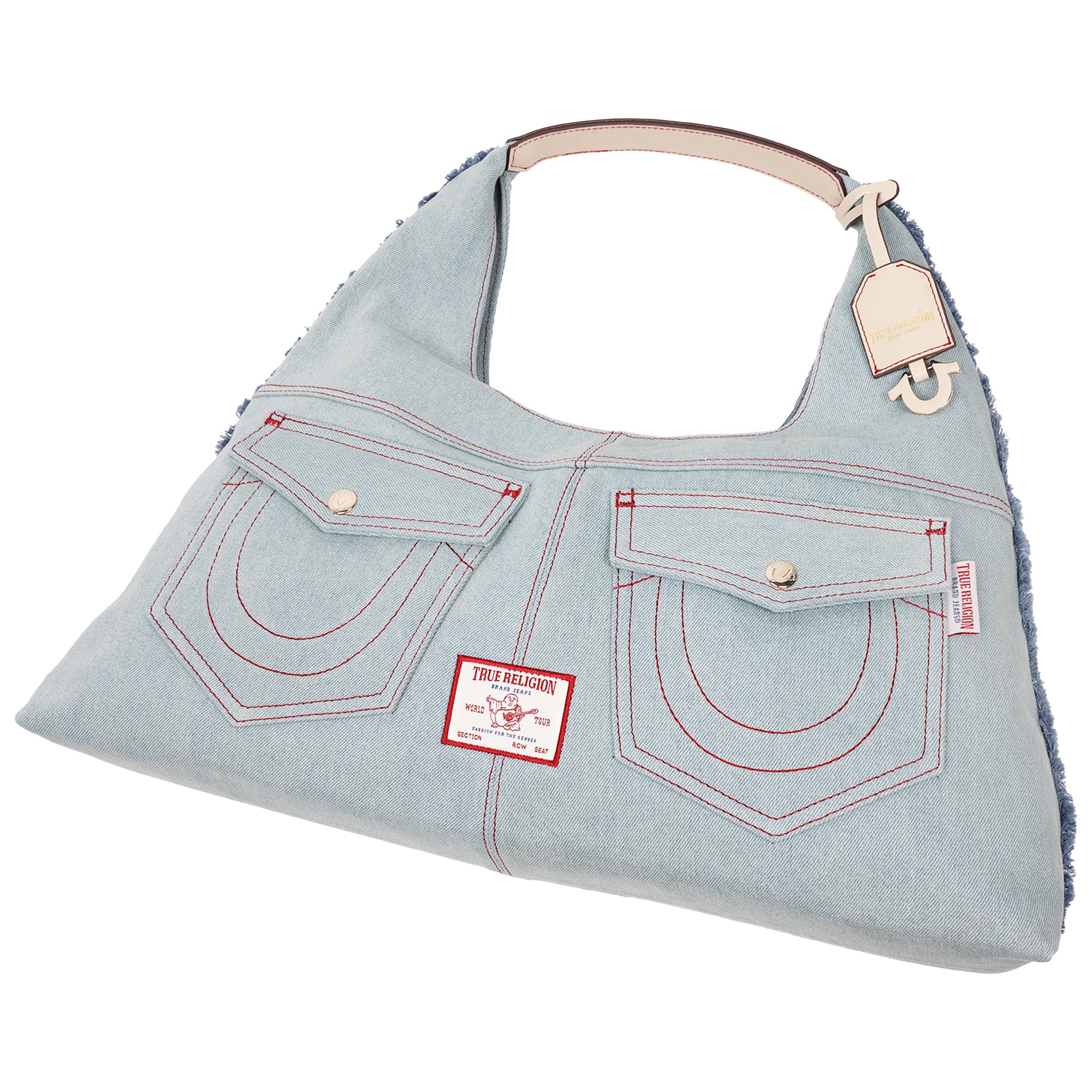 True Religion Arden Contrast Stitch Denim Hobo Bag