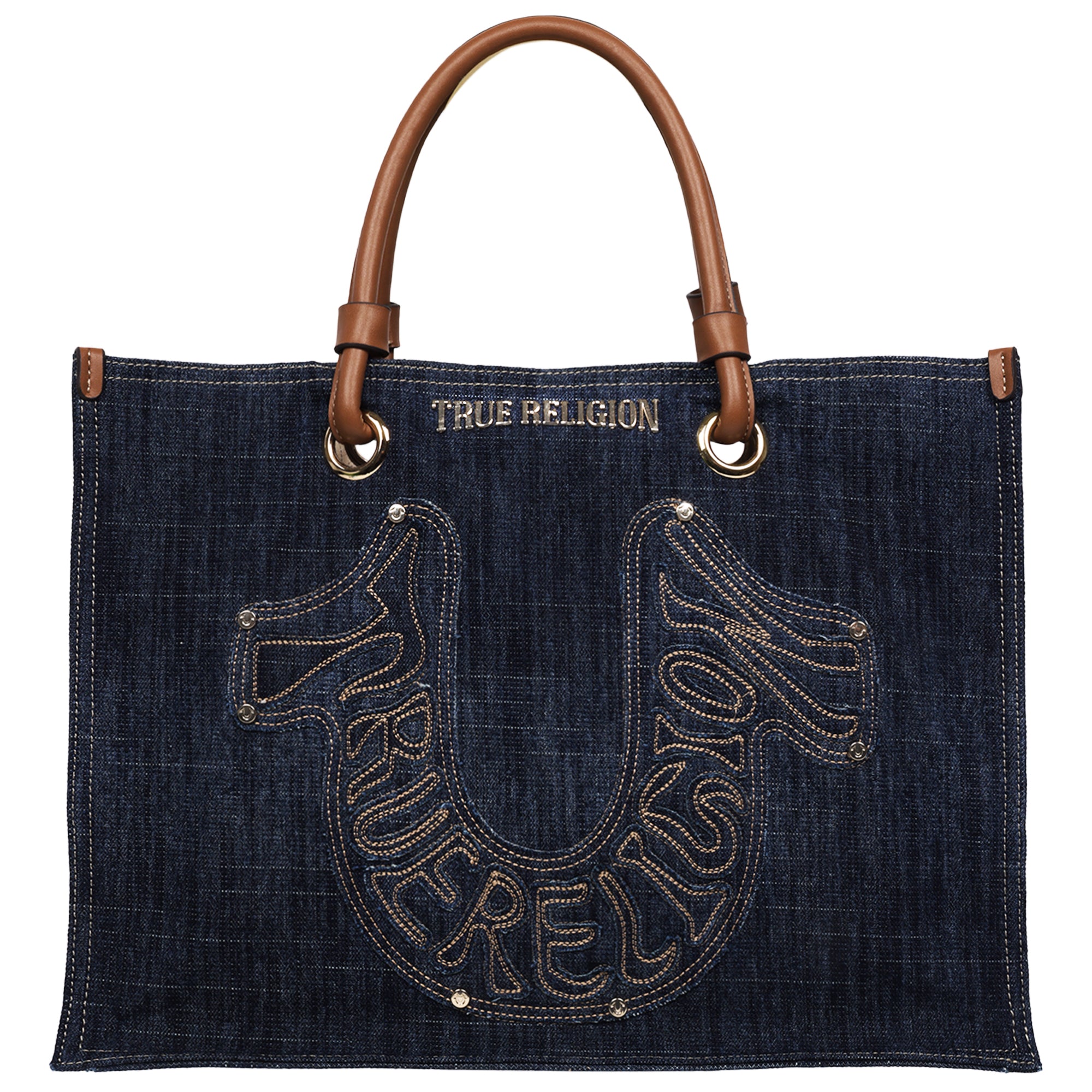 True Religion Andi Horseshoe Appliqué Denim Tote