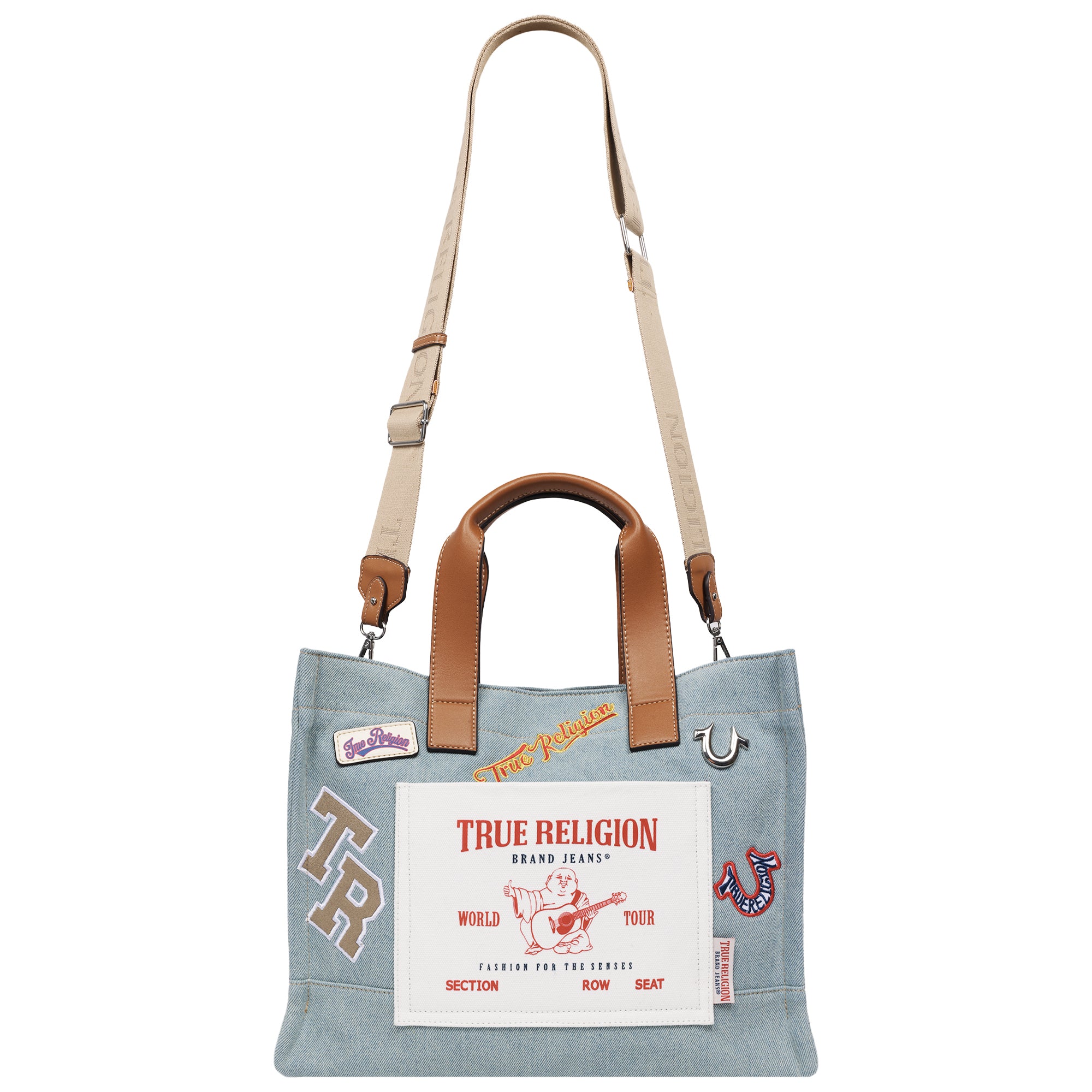 True Religion Andy Multi Patch Medium Tote