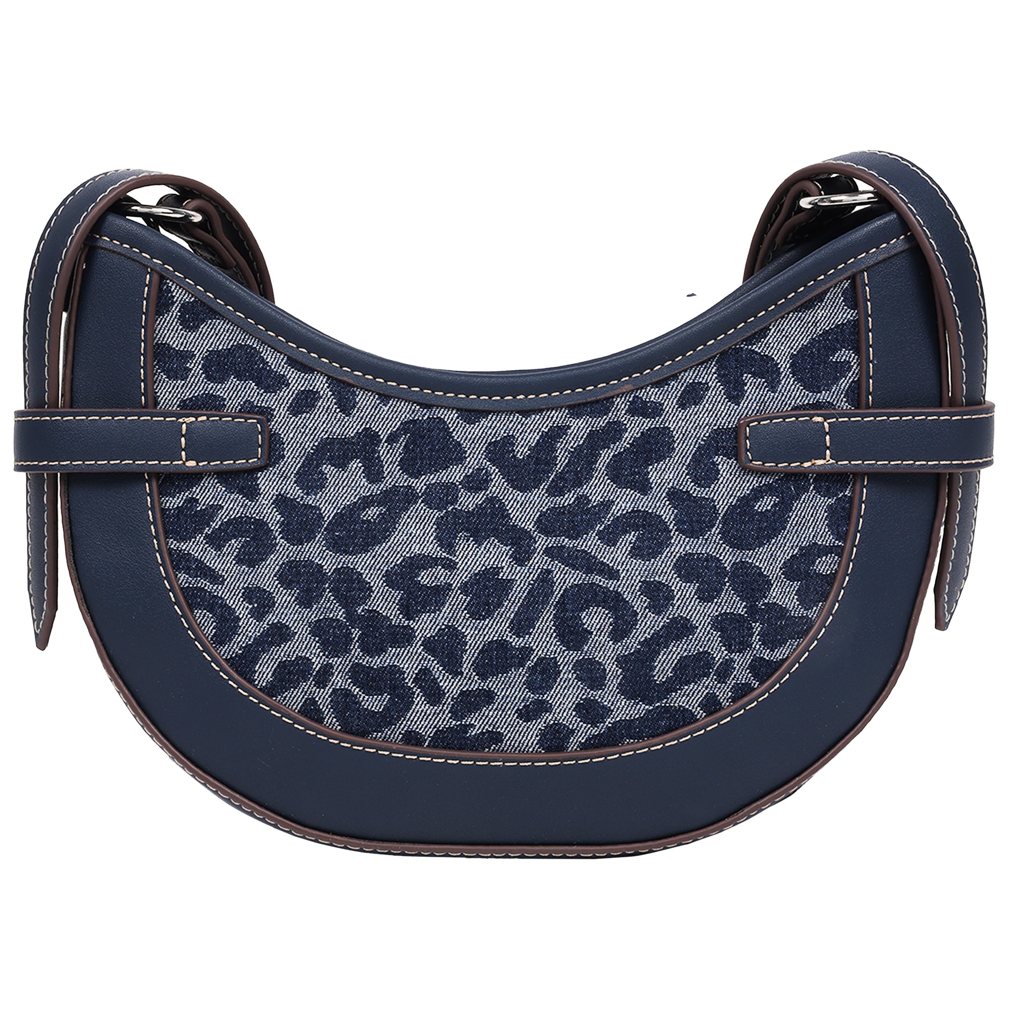 True Religion Blake Leopard Denim Belted Hobo Bag