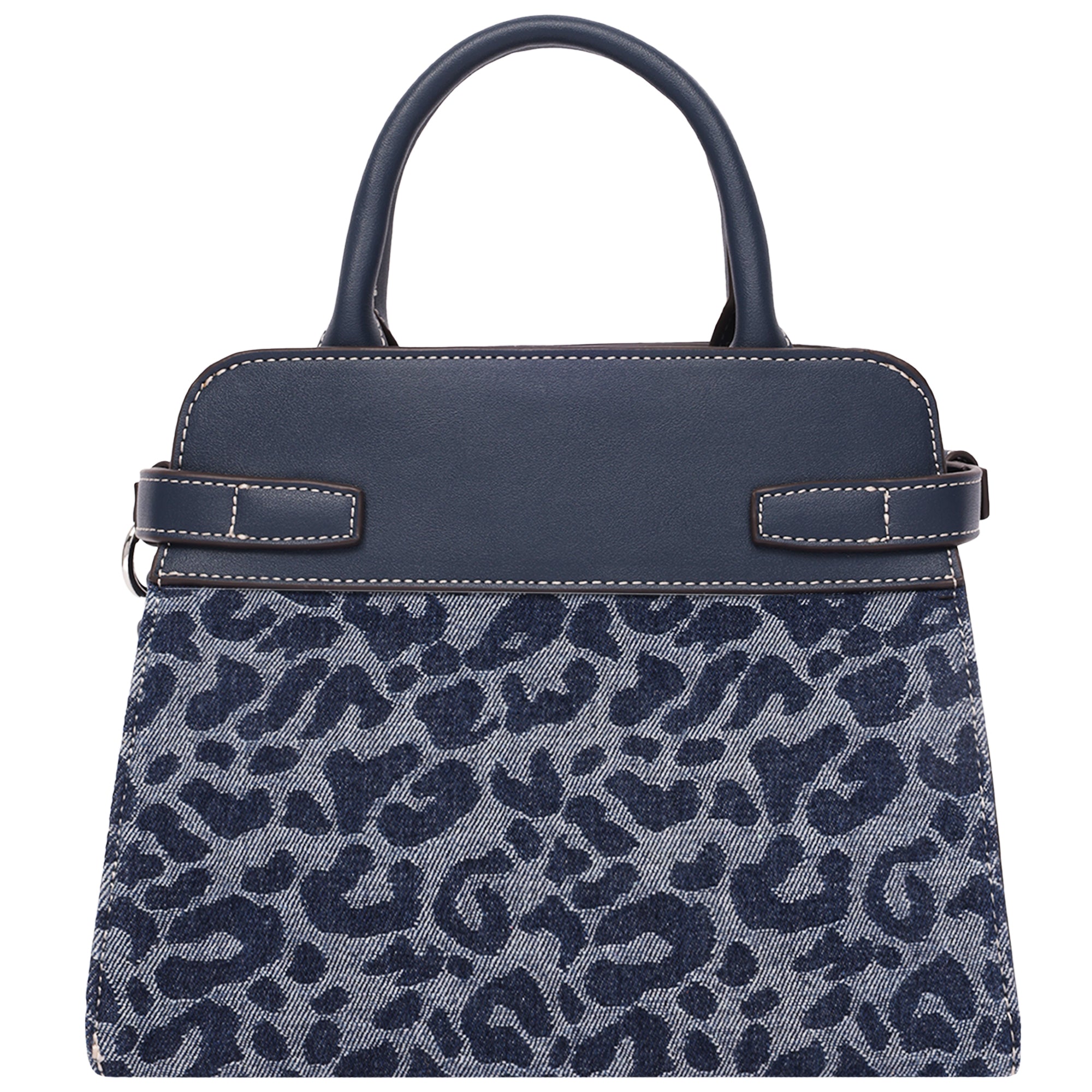 True Religion Beckham Leopard Denim Belted Tote