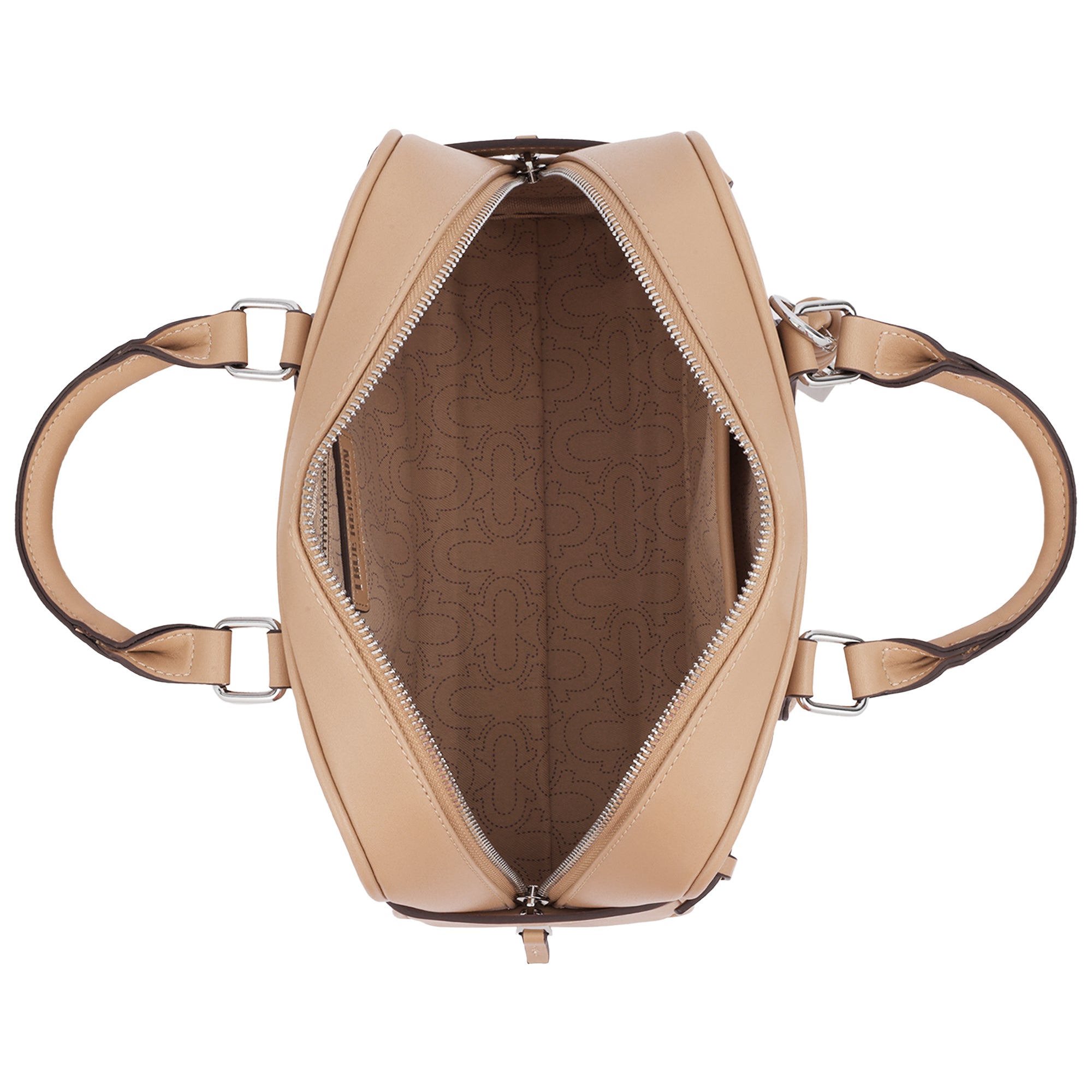 True Religion Brooks Smooth PU Belted Satchel – Women’s Top Handle Satchel with Detachable Crossbody Strap (Tan)