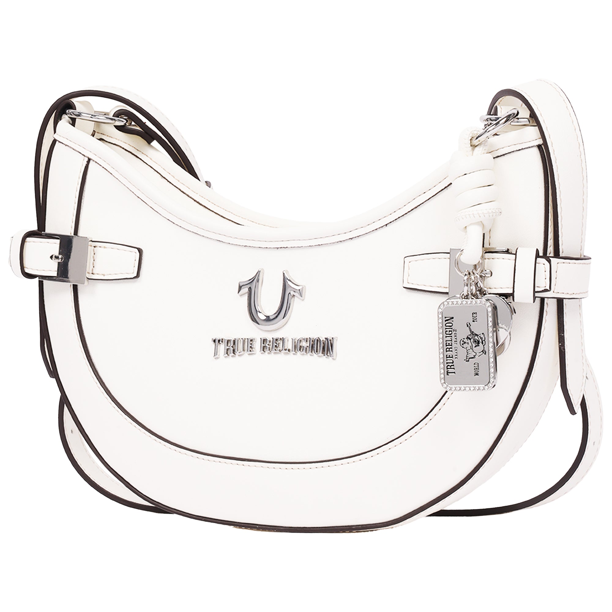 True Religion Blake Smooth PU Belted Hobo Bag – Women’s Faux Leather Shoulder & Crossbody Handbag