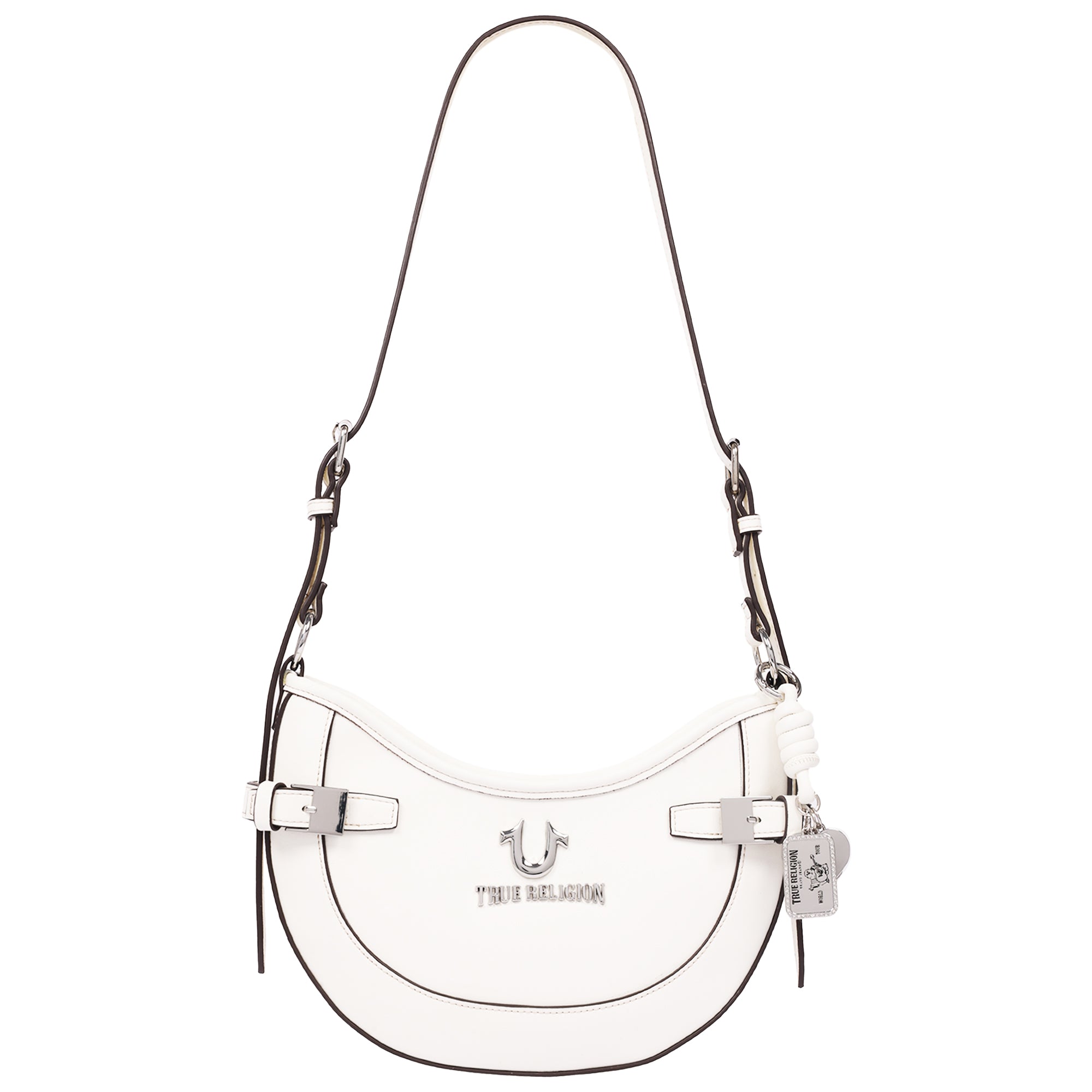 True Religion Blake Smooth PU Belted Hobo Bag – Women’s Faux Leather Shoulder & Crossbody Handbag