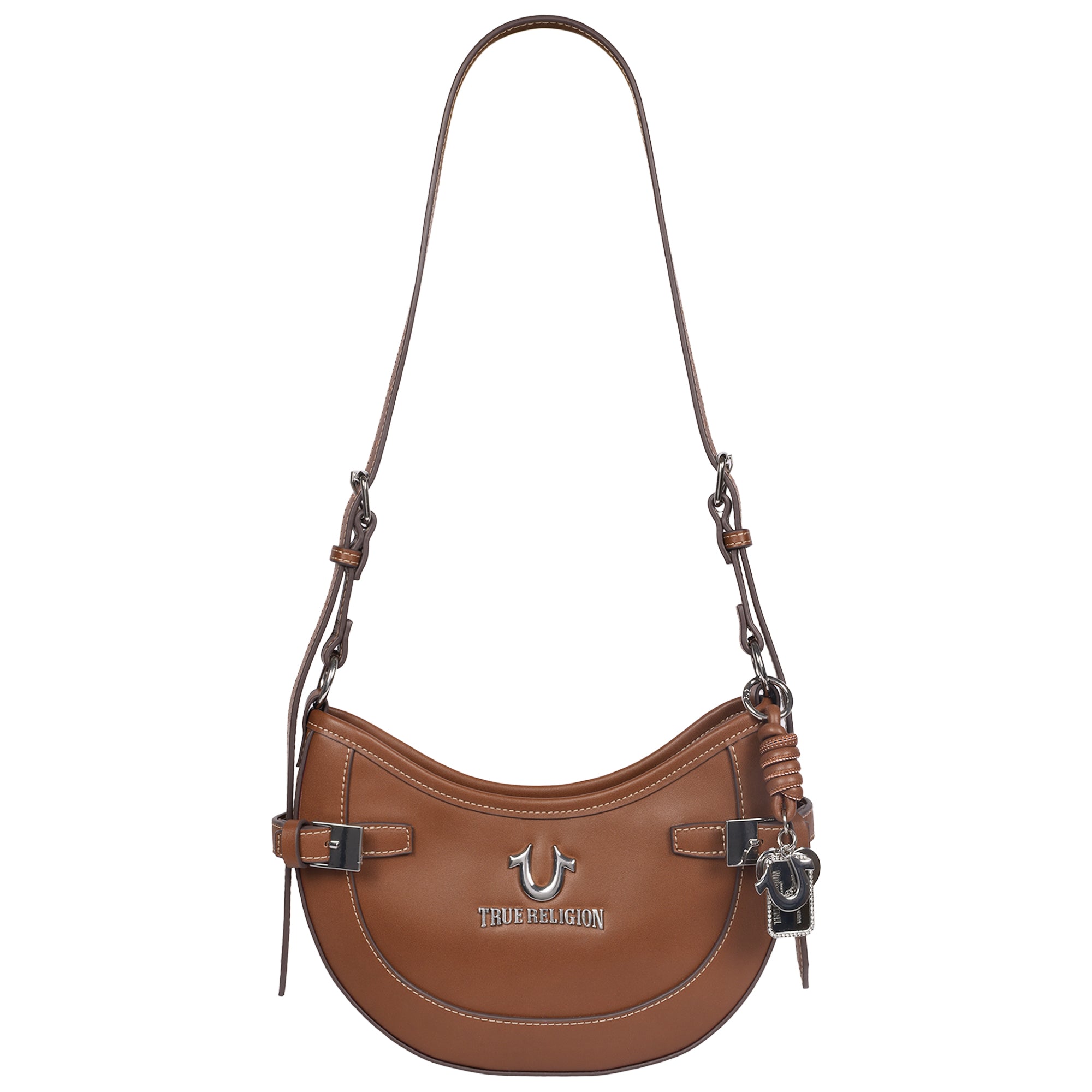 True Religion Blake Smooth PU Belted Hobo Bag – Women’s Faux Leather Shoulder & Crossbody Handbag