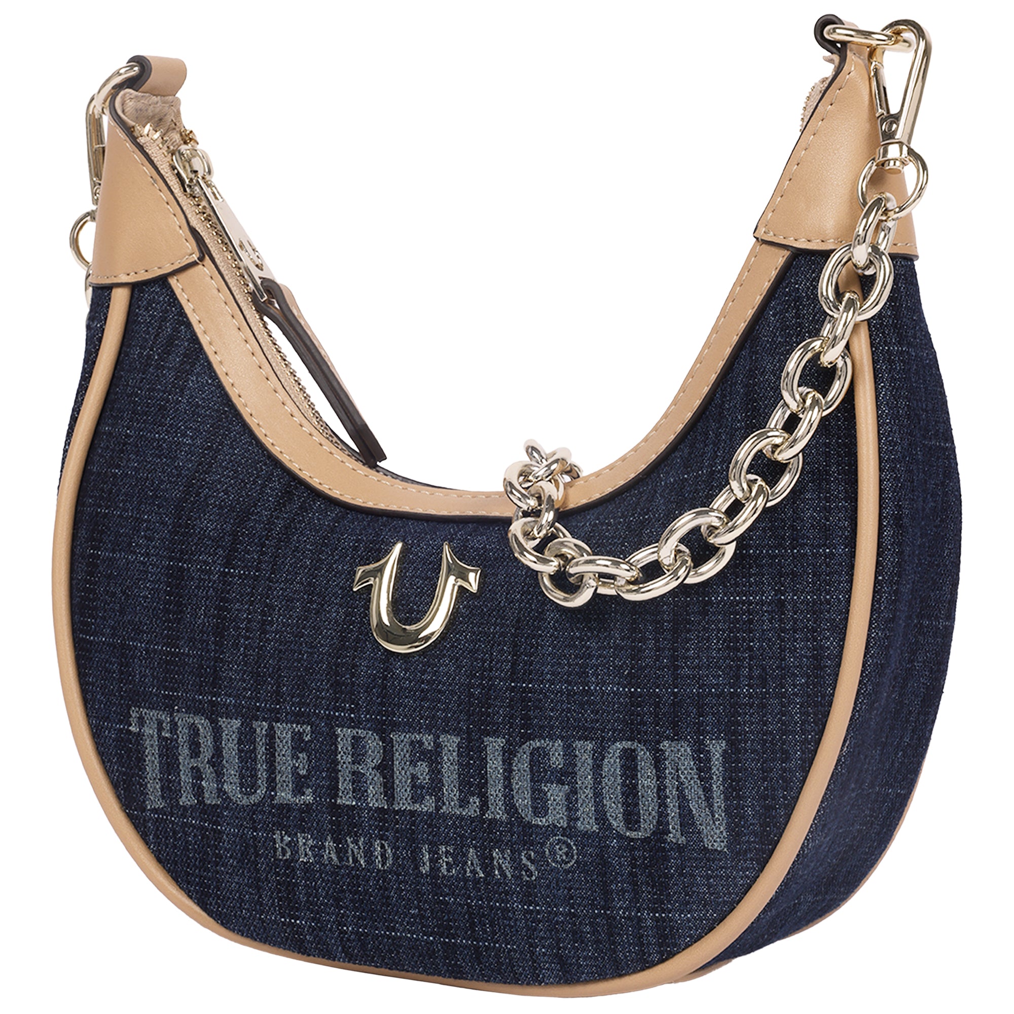 True Religion Bailey Denim & PU Hobo Bag – Dark Denim