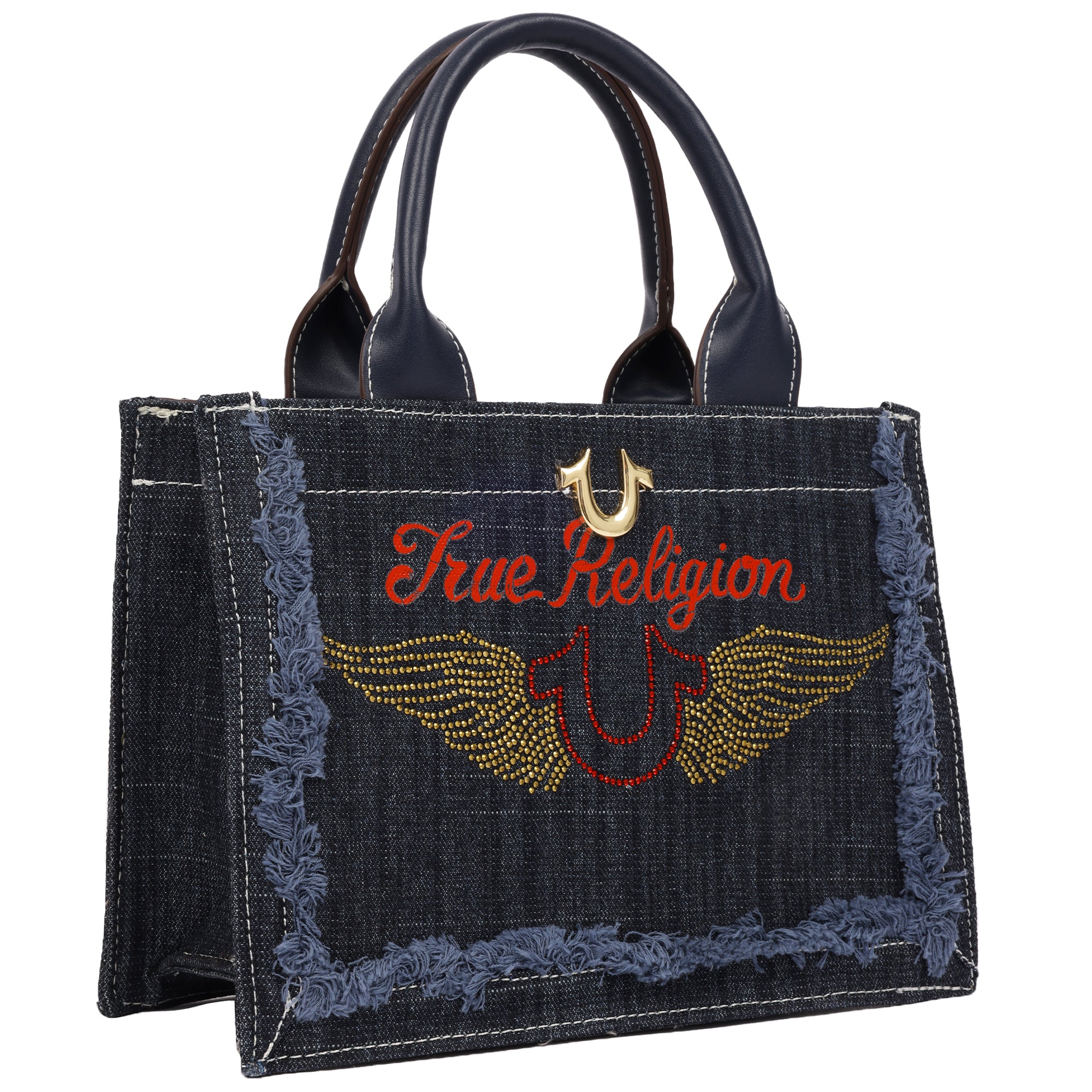True Religion Denim Moto Frayed Tote Bag
