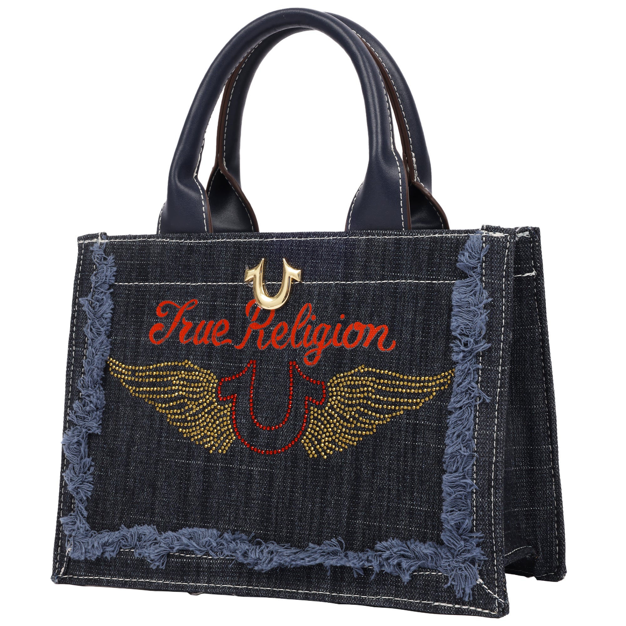 True Religion Denim Moto Frayed Tote Bag