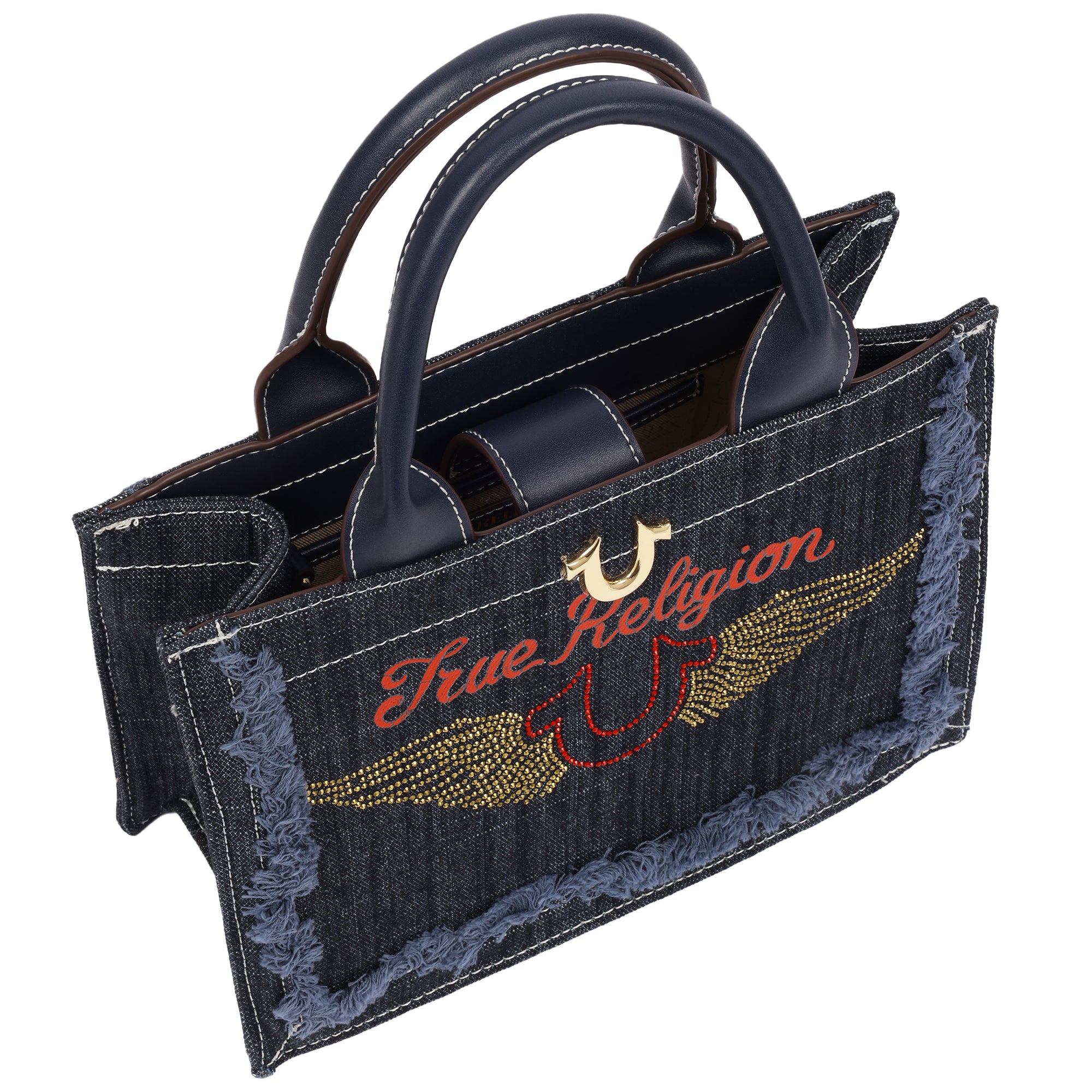 True Religion Denim Moto Frayed Tote Bag