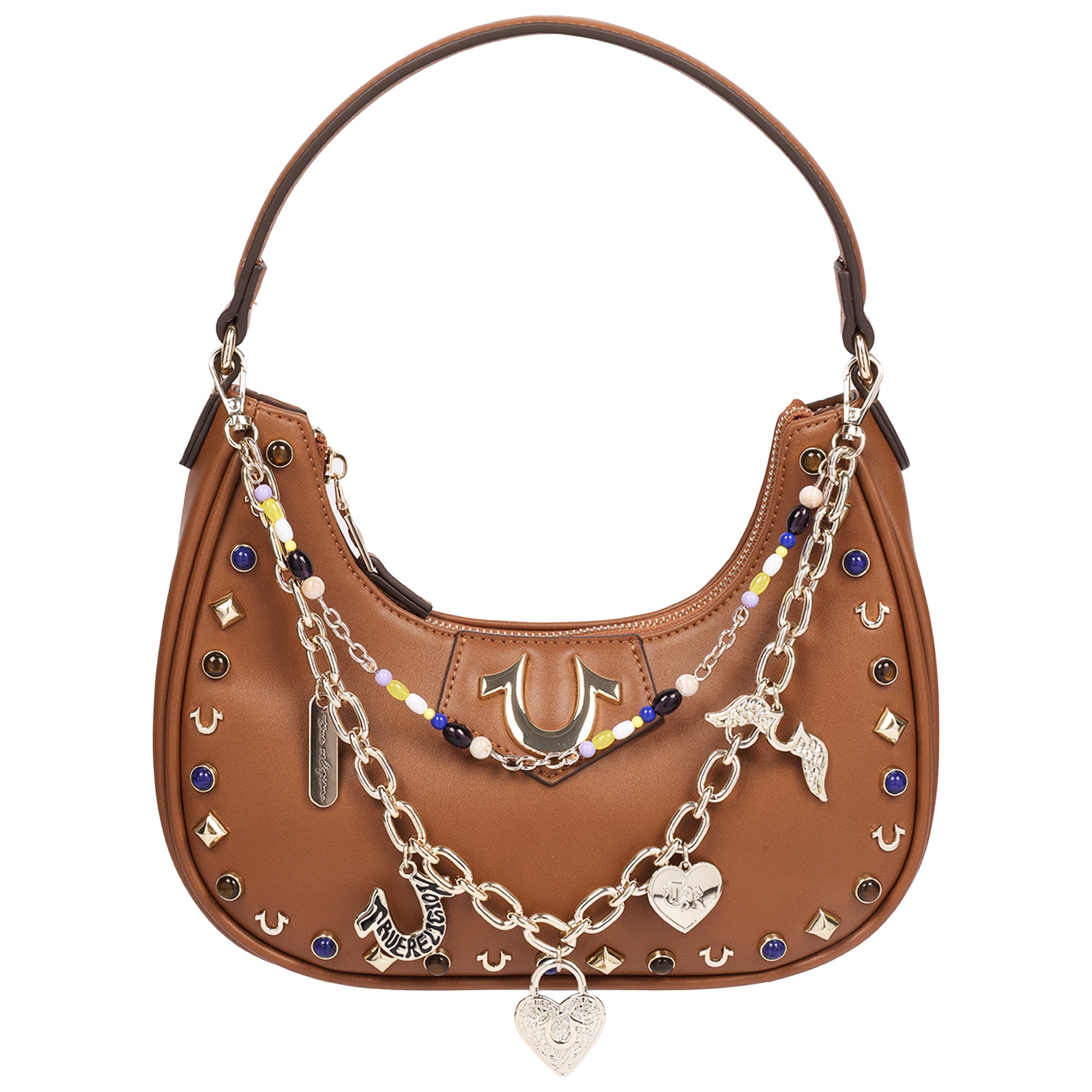 True Religion Chain & Studs PU Hobo Bag