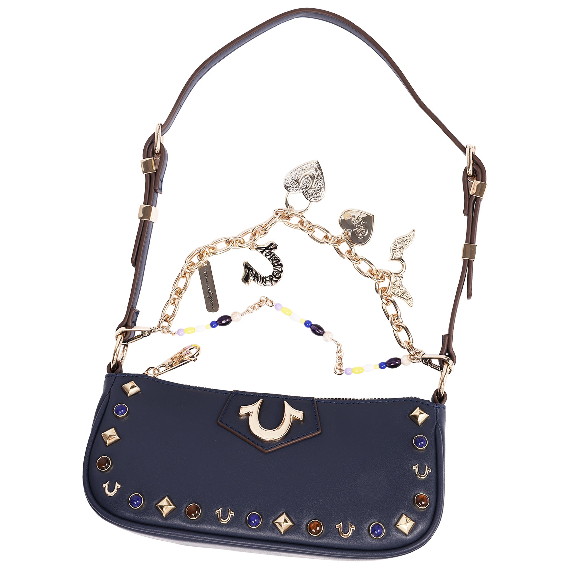 True Religion Chain & Studs Shoulder Bag