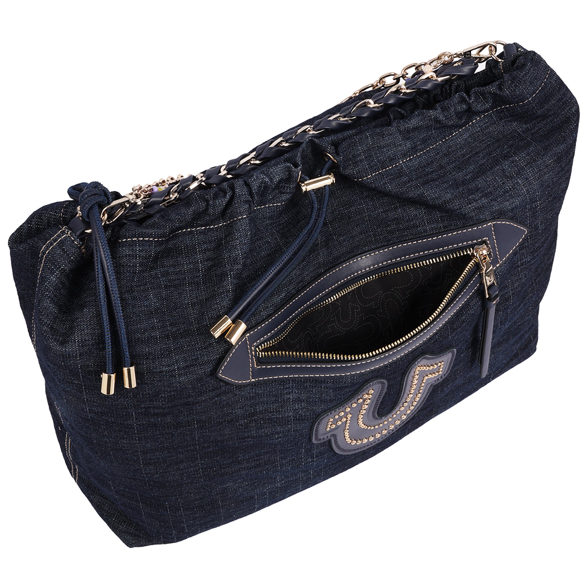 True Religion Vintage Chain Denim Hobo Bag