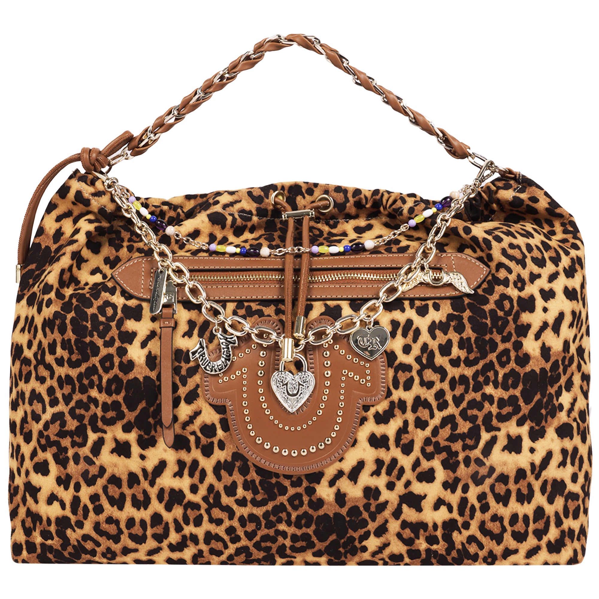 True Religion Leopard Print Soft Hobo Bag