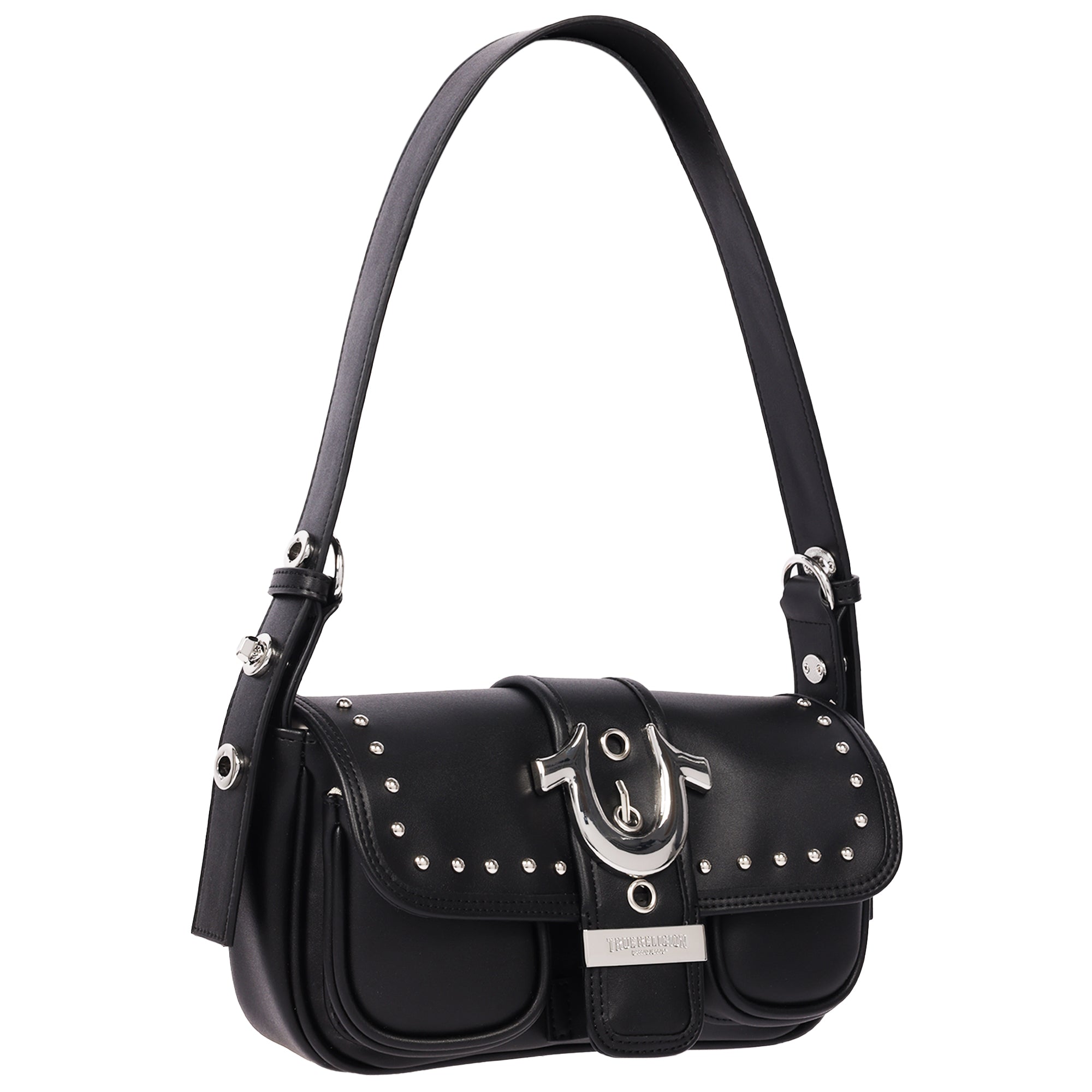 True Religion Smooth Moto Studded Shoulder Bag