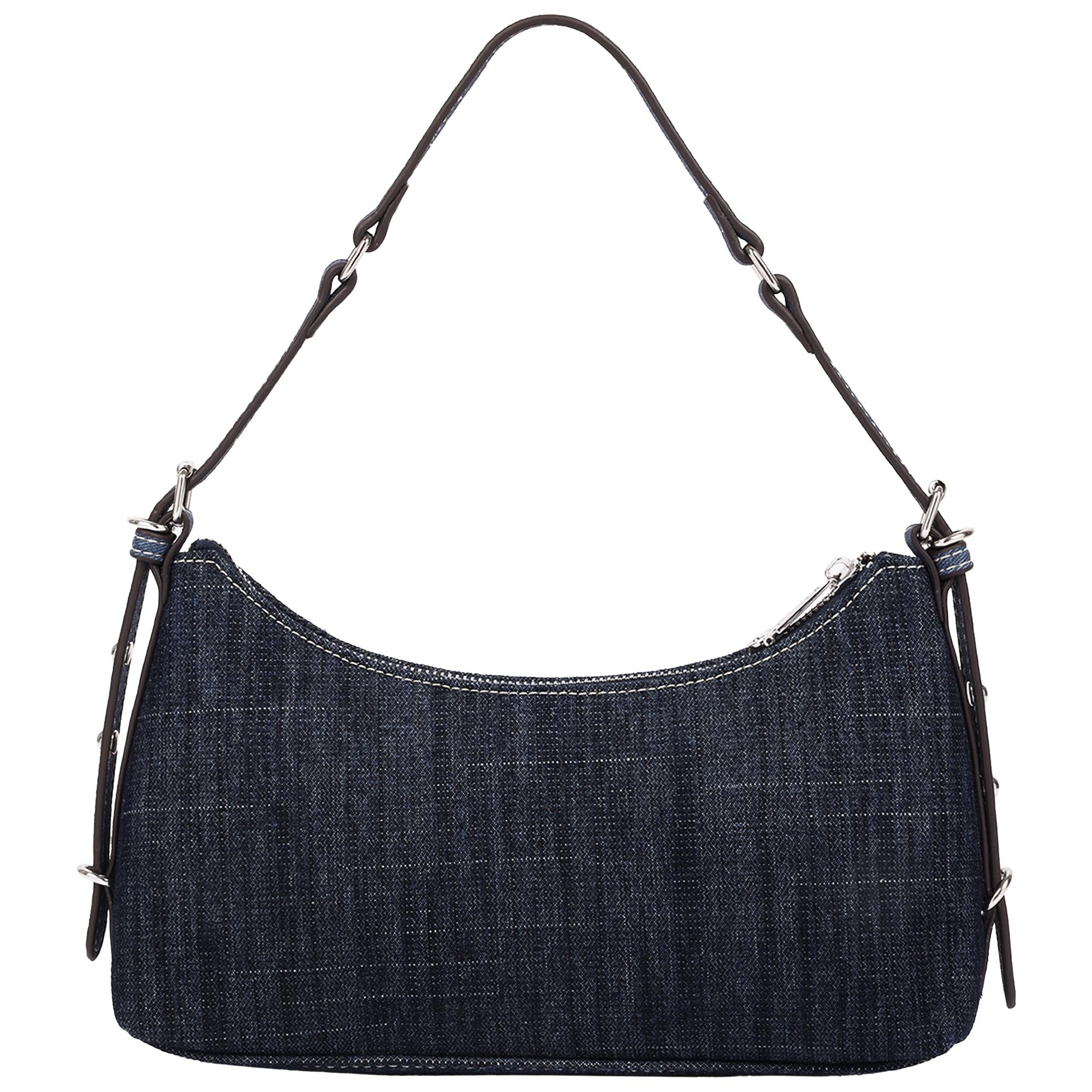 True Religion Triple Straps Denim Shoulder Bag