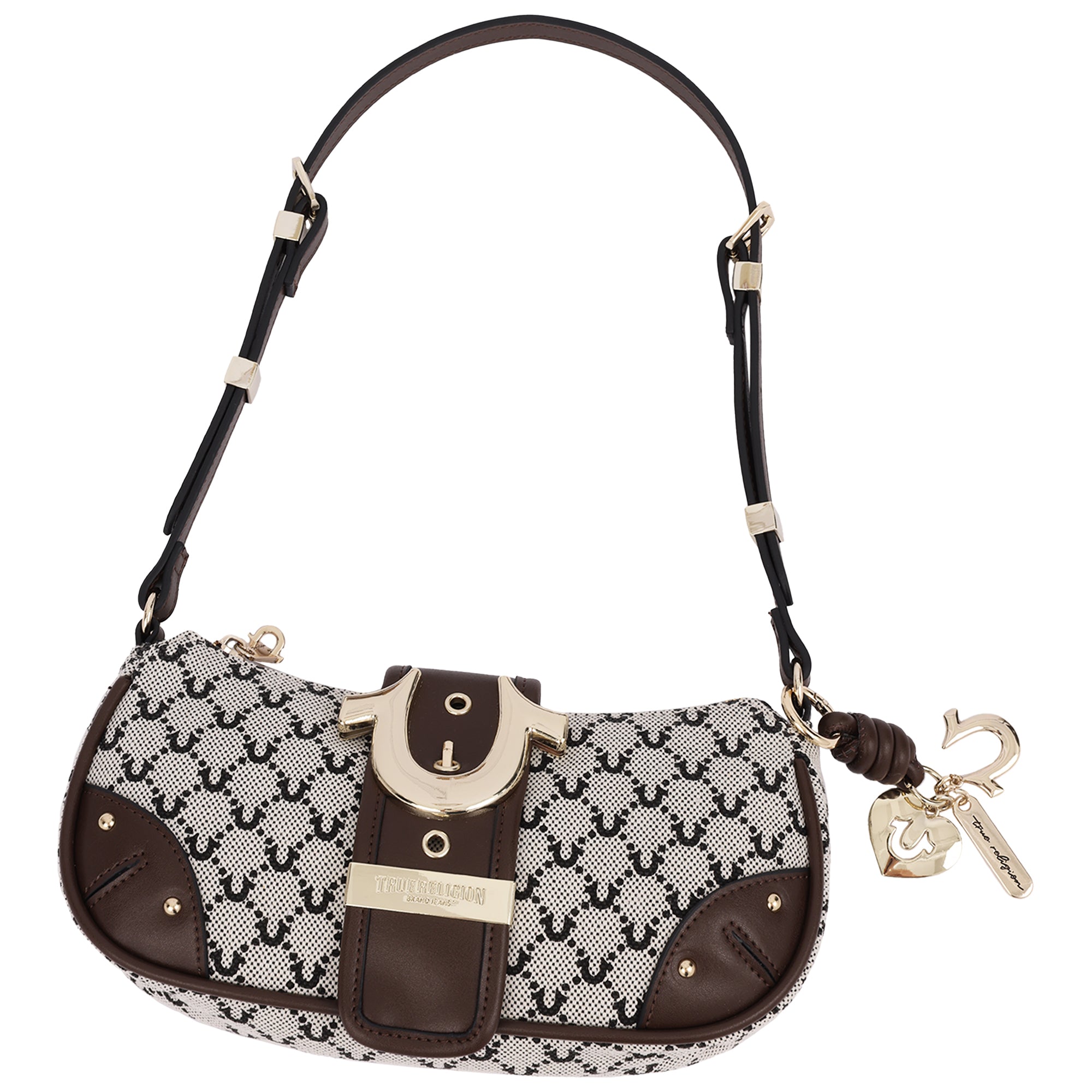 True Religion Signature Horseshoe Zip Top Bag
