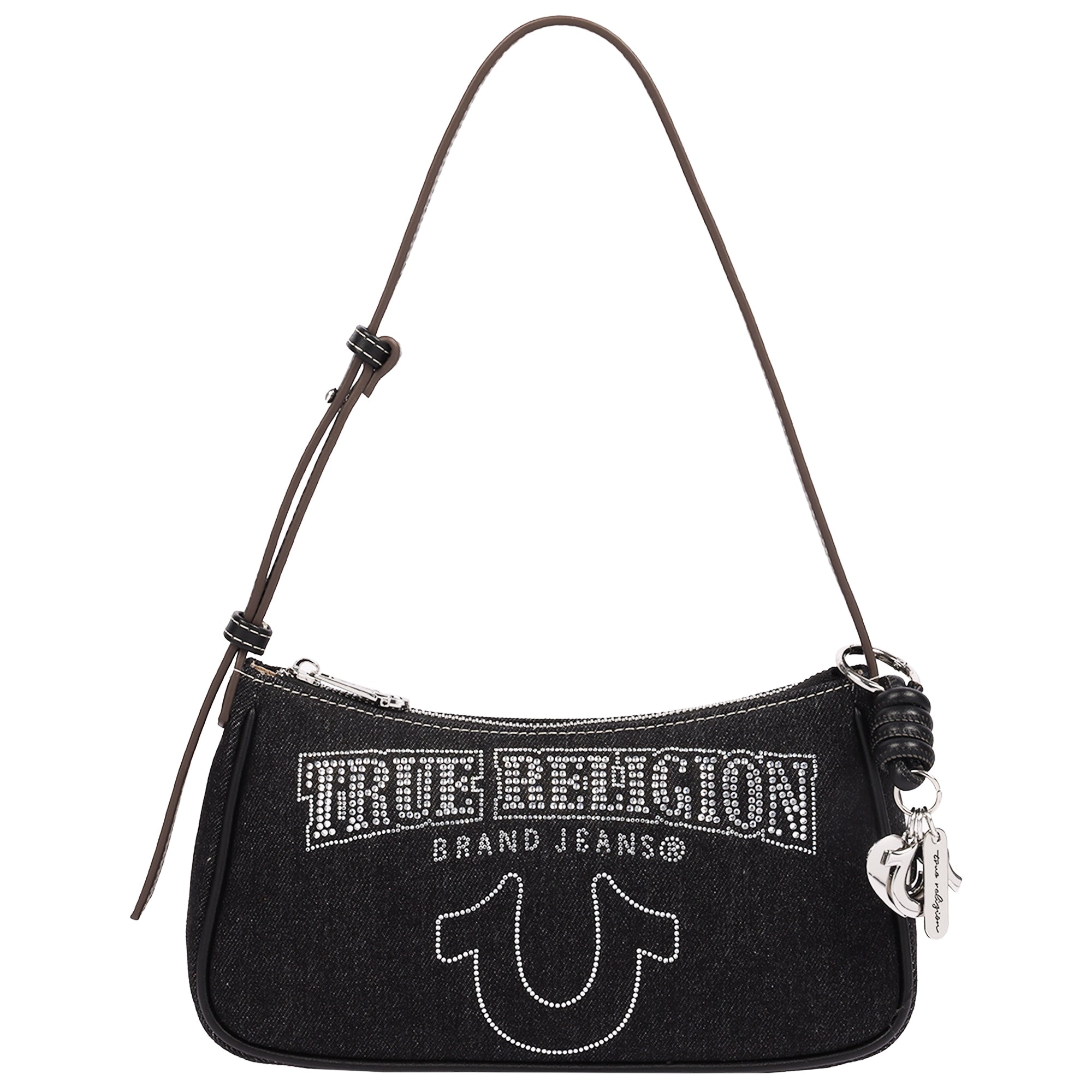 True Religion Bling Logo Denim Shoulder Bag