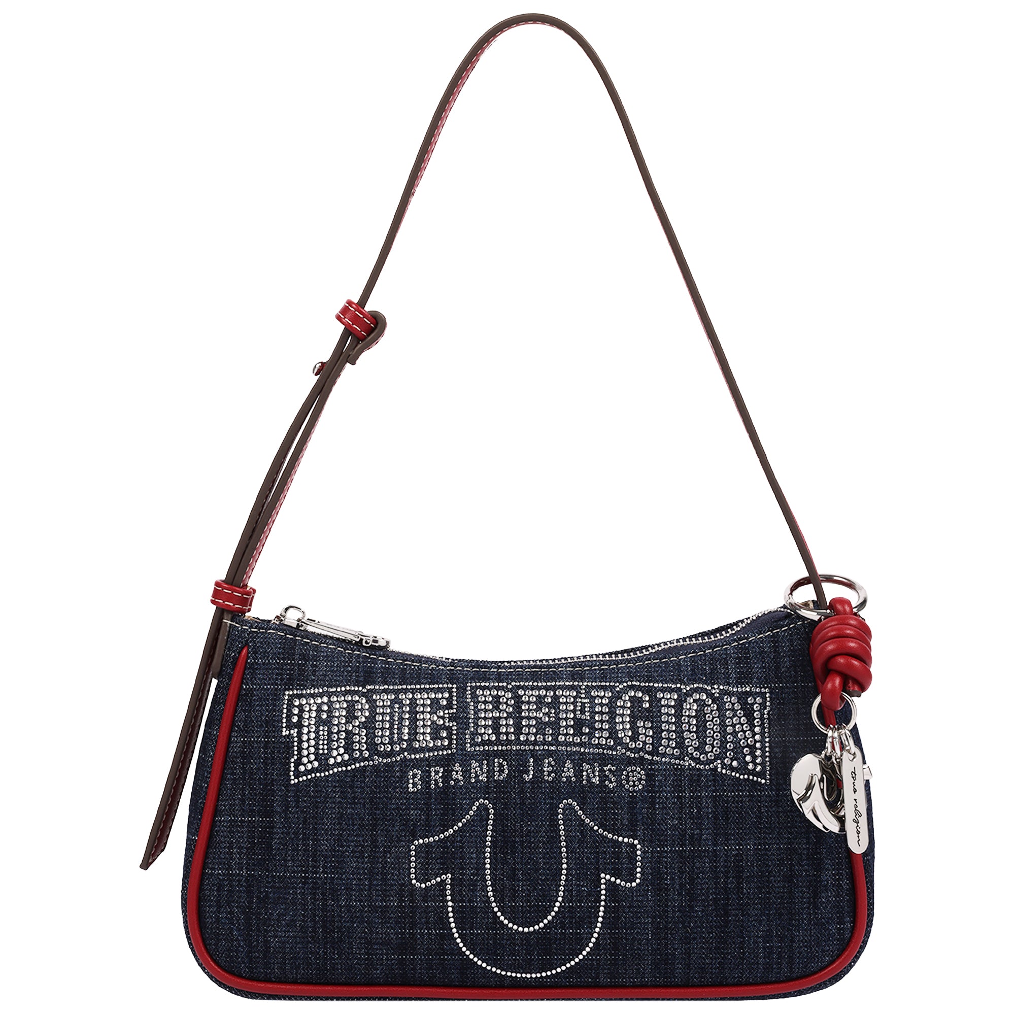 True Religion Bling Logo Denim Shoulder Bag