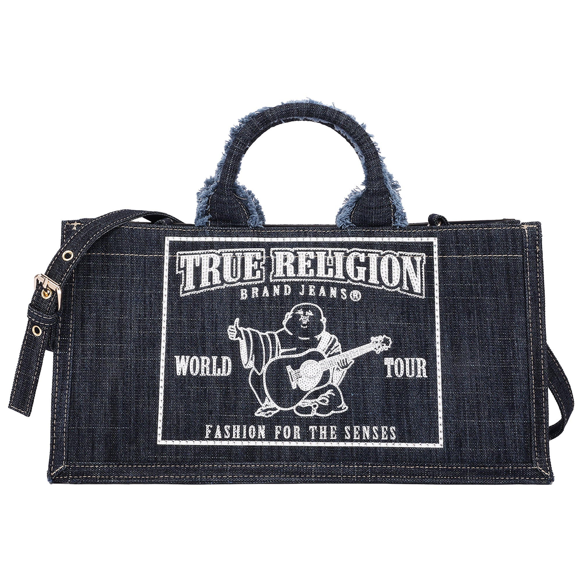 True Religion Bling Buddha East/West Denim Tote