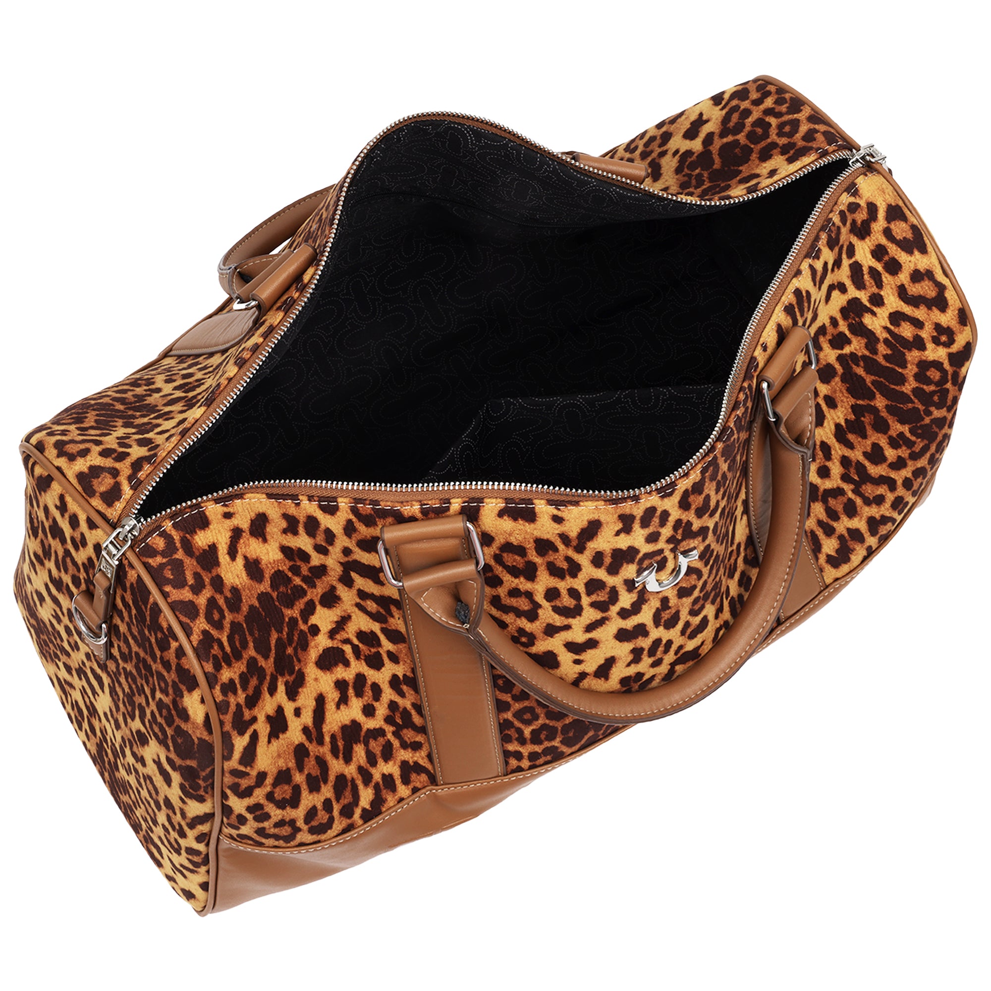 True Religion Leopard Polyurethane Weekender Bag