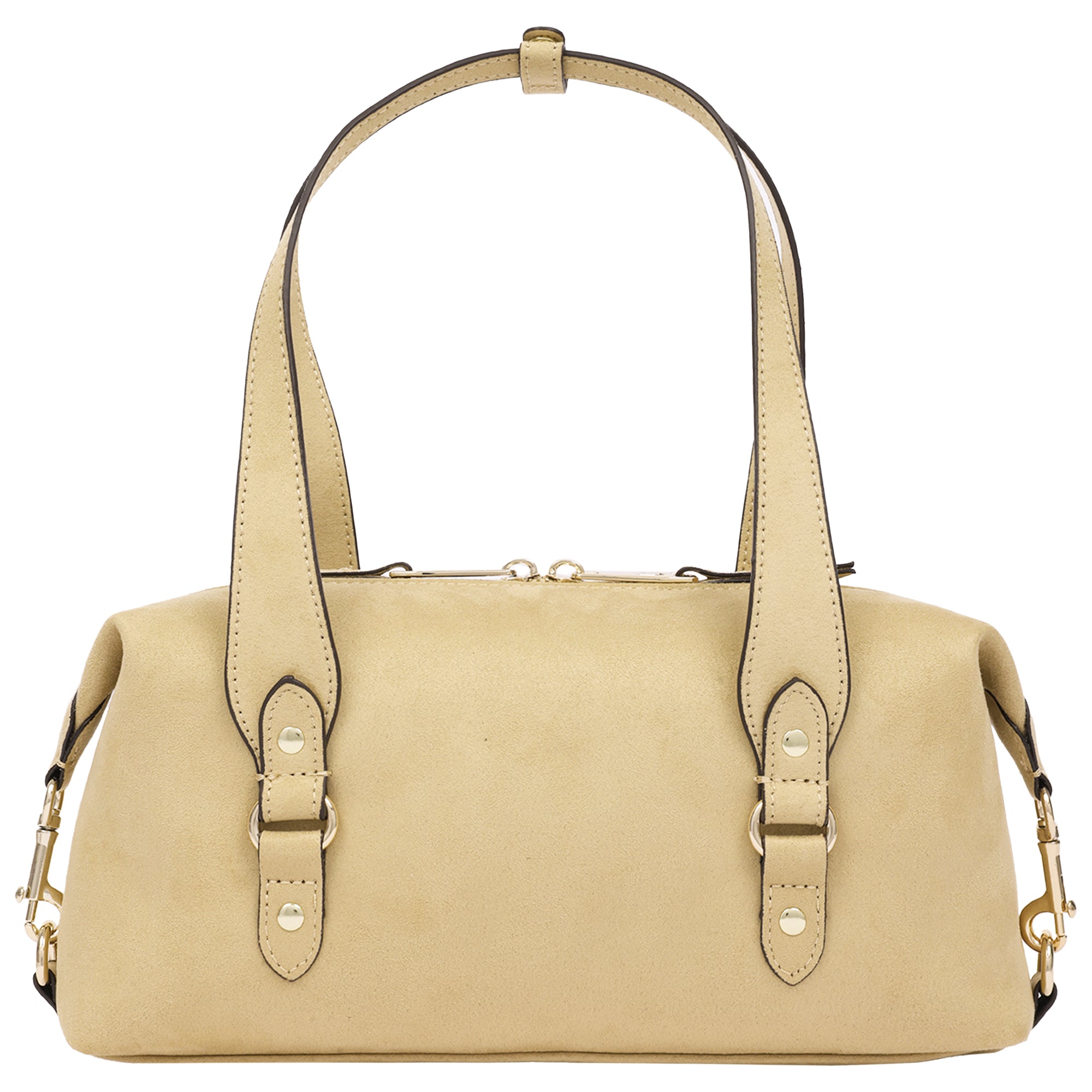 True Religion East/West Suede Polyurethane Horseshoe Satchel Bag