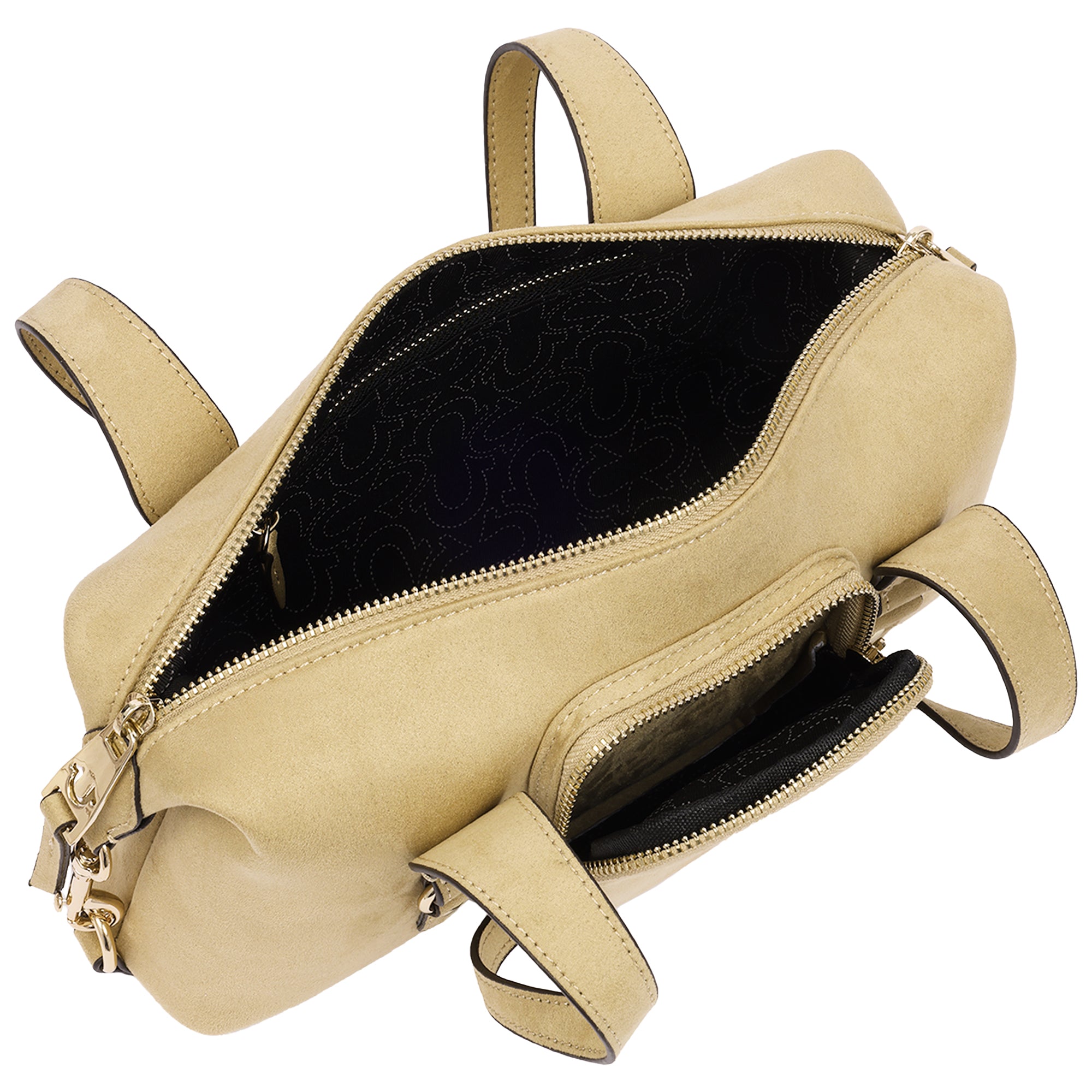 True Religion East/West Suede Polyurethane Horseshoe Satchel Bag