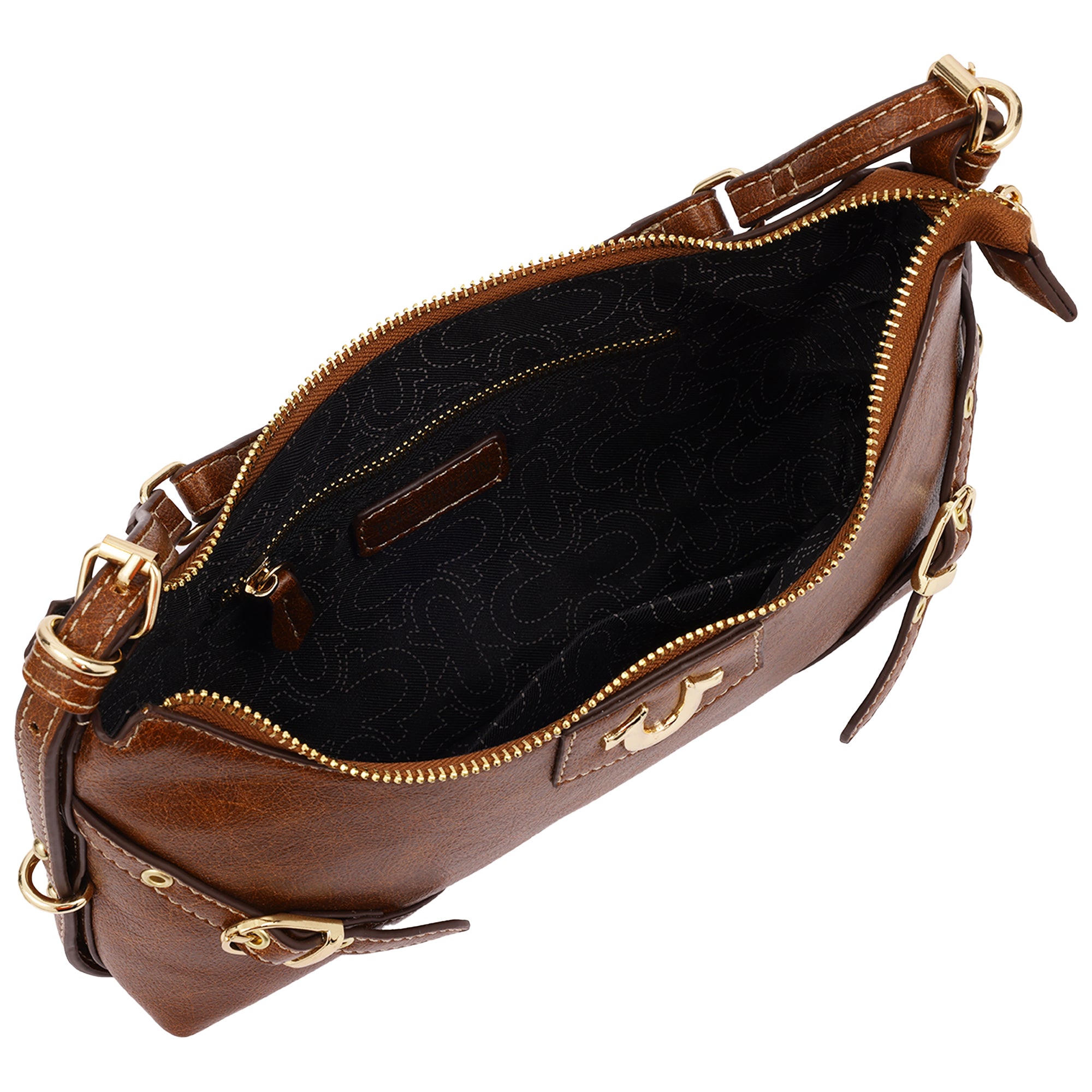 True Religion Horseshoe Hardware Belt Detail Baguette Shoulder Bag