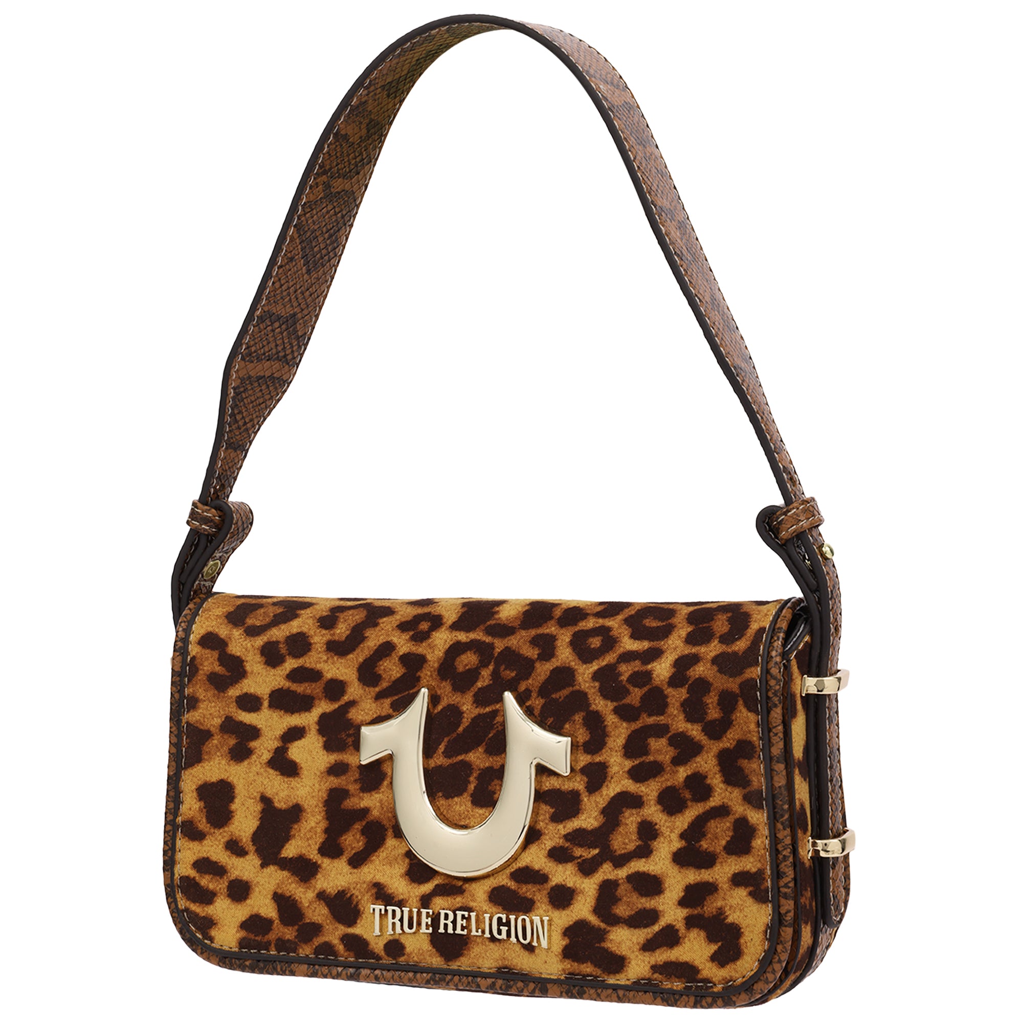 True Religion Snake & Leopard Horseshoe Hardware Flap Shoulder Bag – Multi