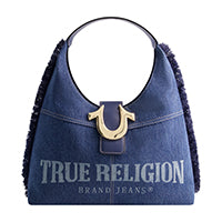 True Religion Frayed Denim Hobo, Denim