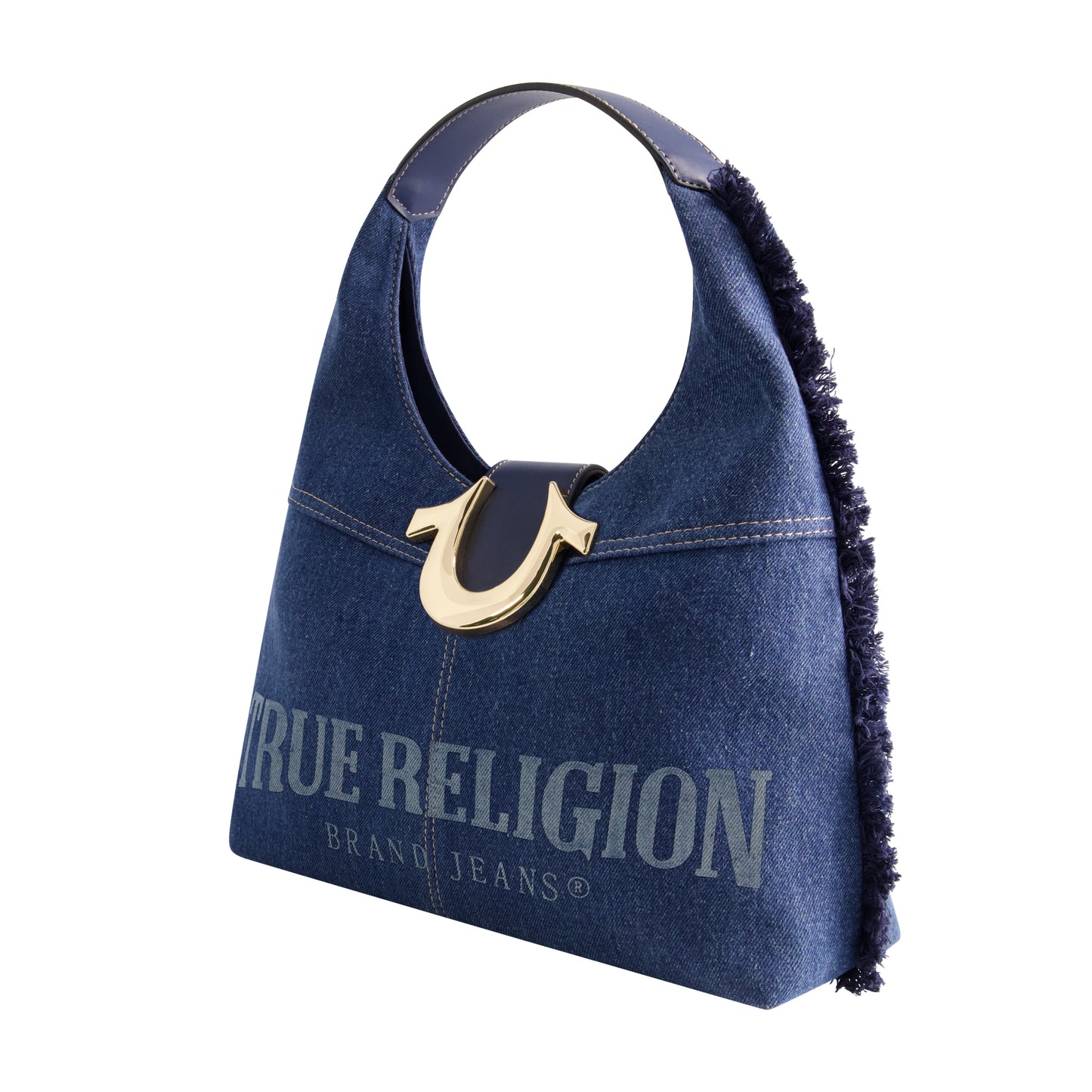 True Religion Frayed Denim Hobo, Denim
