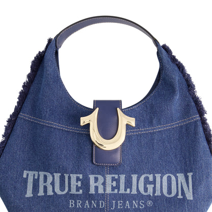 True Religion Frayed Denim Hobo, Denim