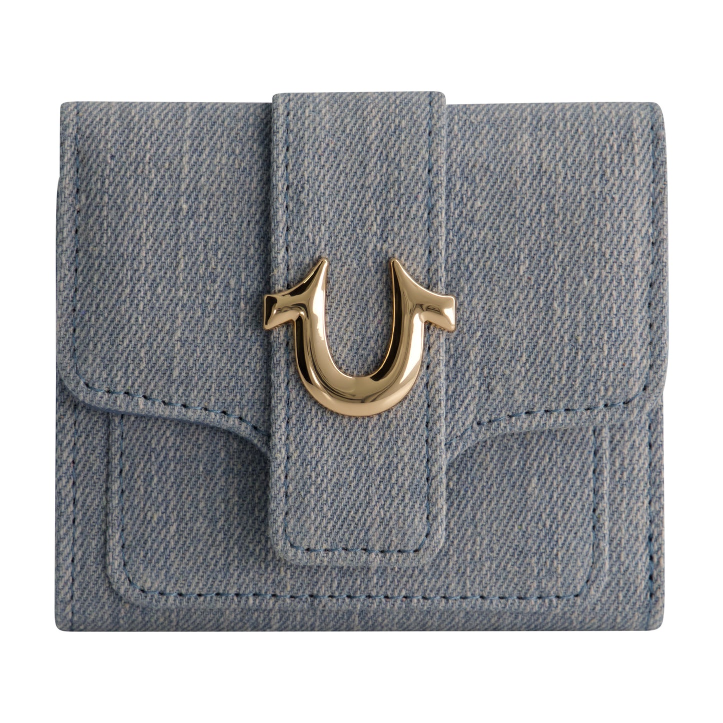 True Religion Denim Small Horseshoe Wallet, LIGHT BLUE