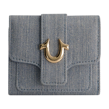 True Religion Denim Small Horseshoe Wallet, LIGHT BLUE