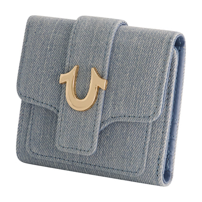 True Religion Denim Small Horseshoe Wallet, LIGHT BLUE