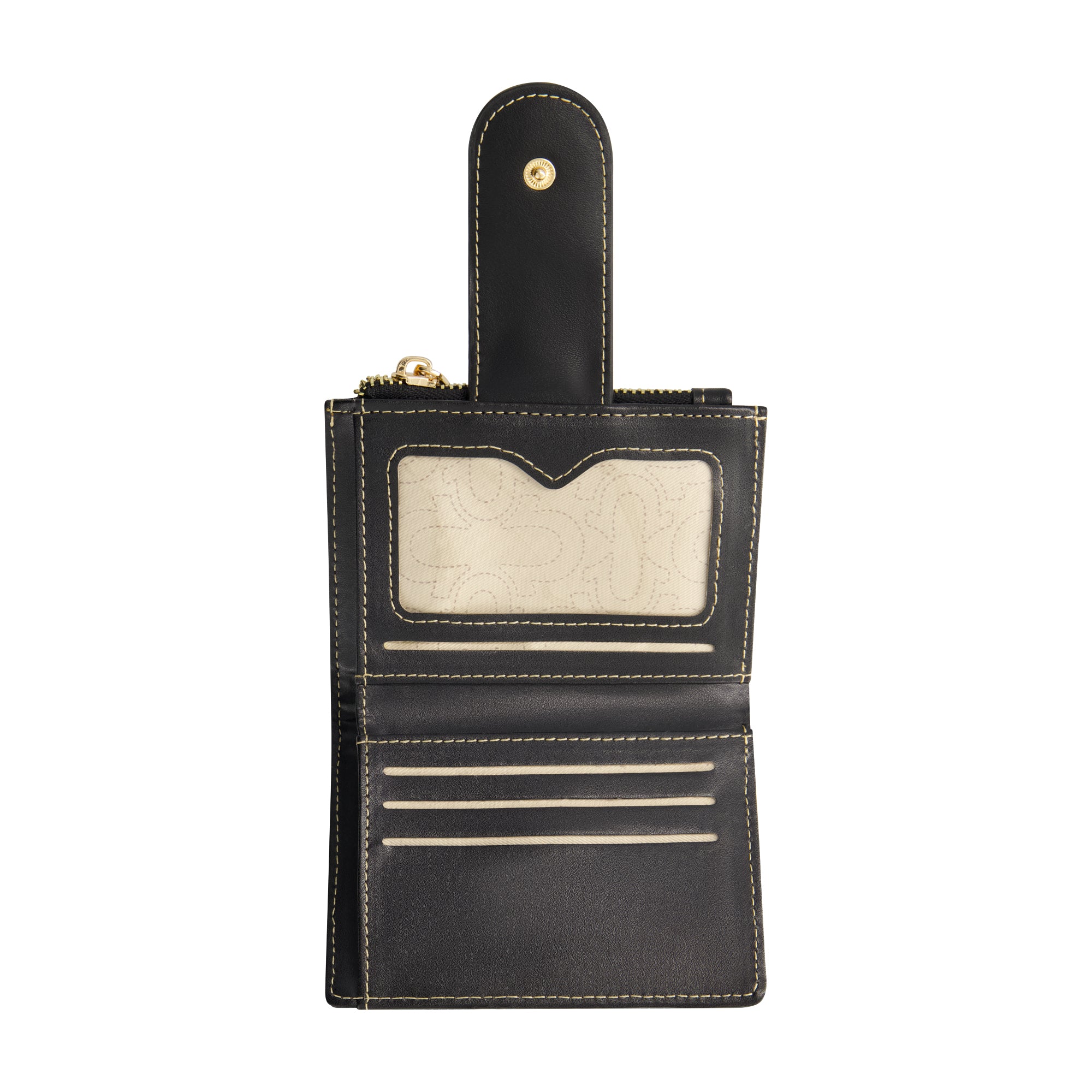 True Religion Horseshoe Quilted Small Wallet, BLACK