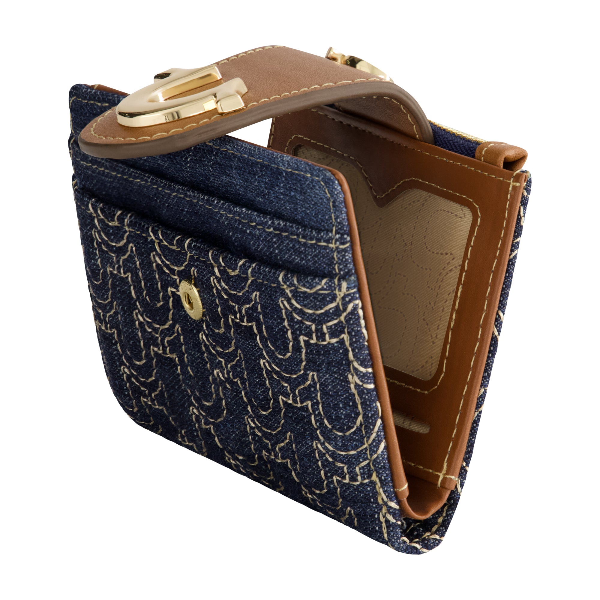 True Religion Horseshoe Quilted Small Wallet, DARK DENIM
