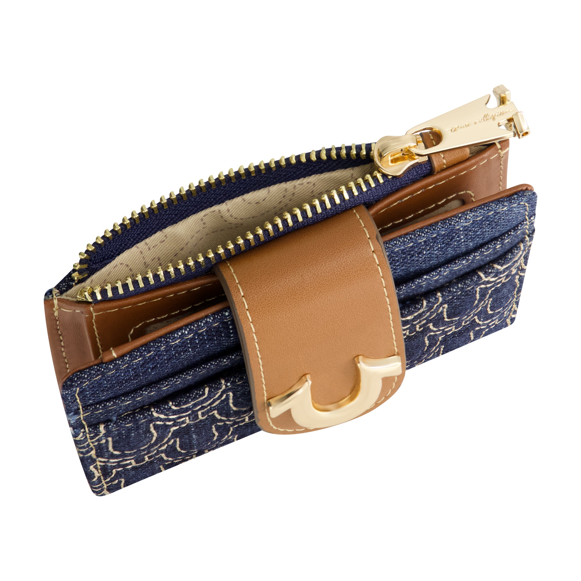 True Religion Horseshoe Quilted Small Wallet, DARK DENIM