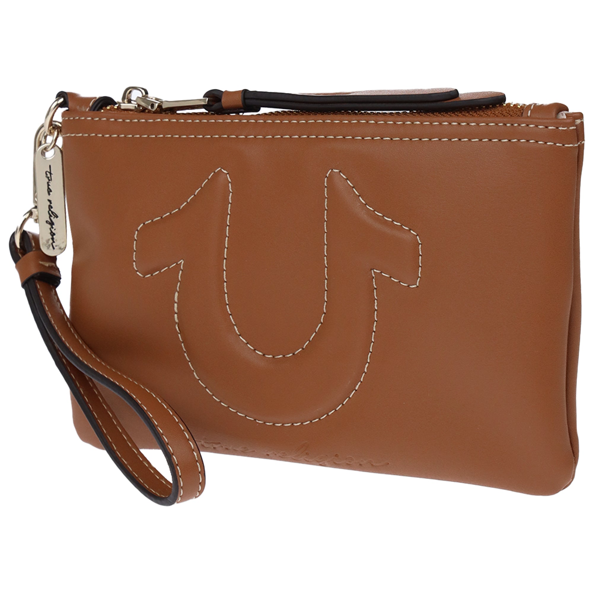 True Religion Bombe Horseshoe Wristlet Pouch with Zip Closure