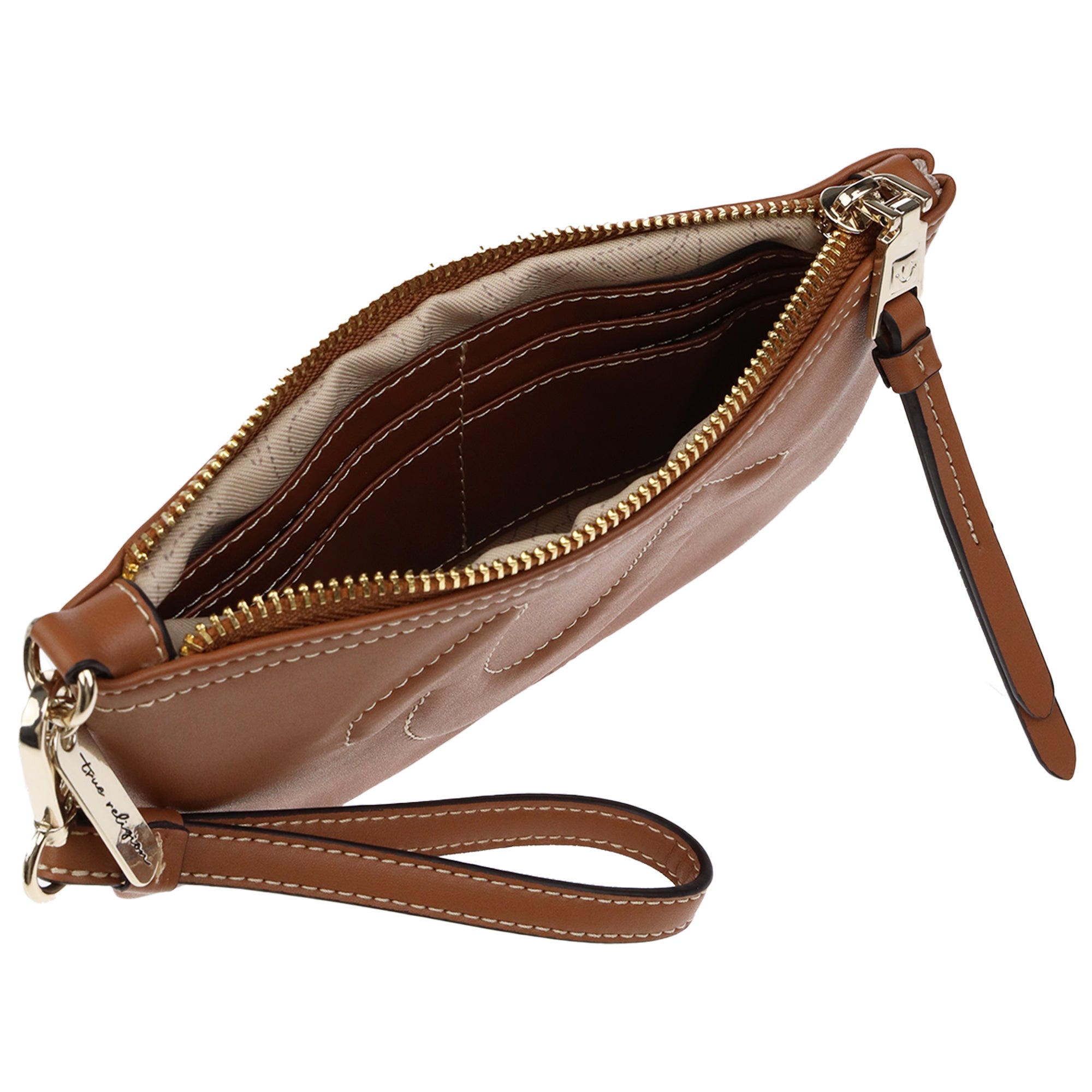 True Religion Bombe Horseshoe Wristlet Pouch with Zip Closure