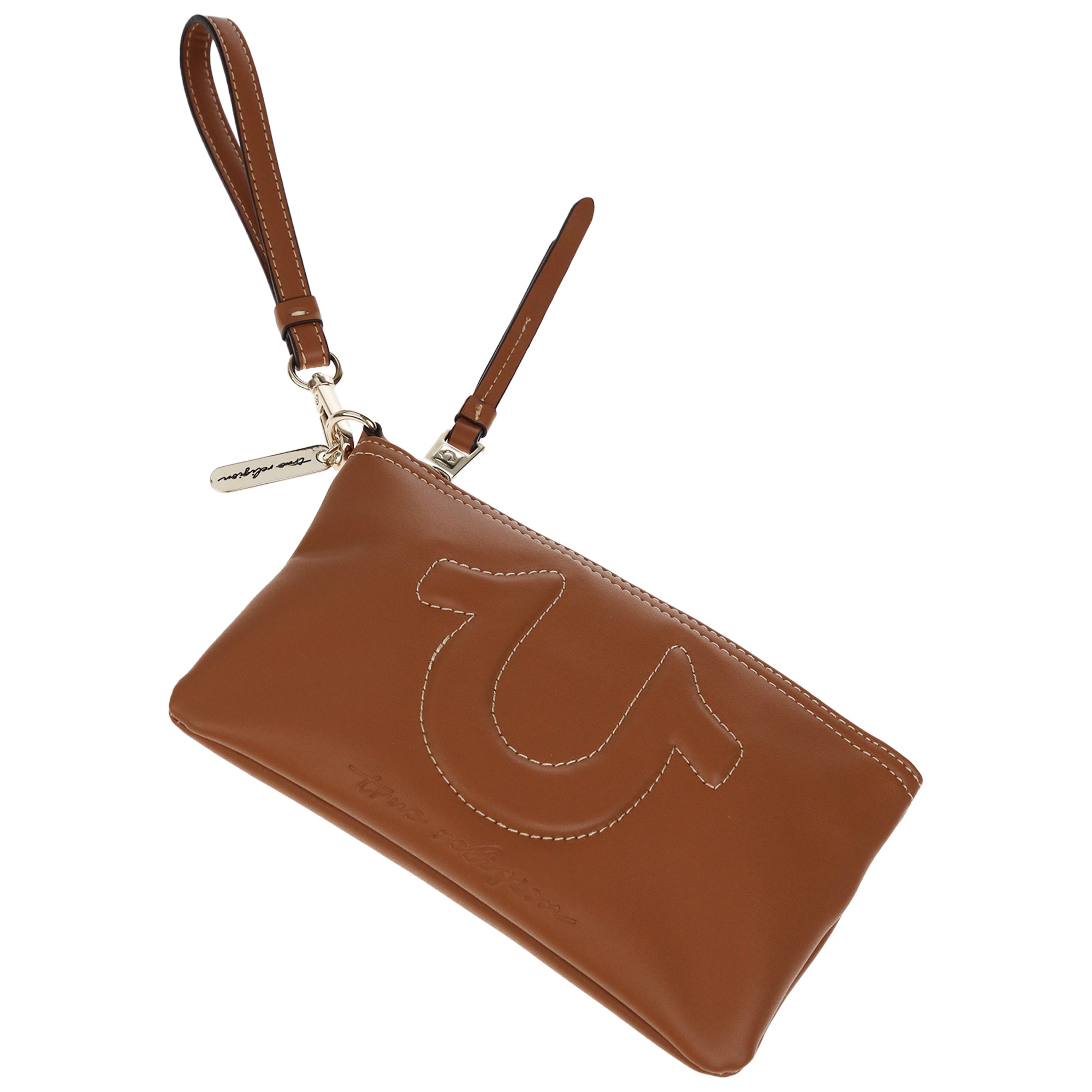 True Religion Bombe Horseshoe Wristlet Pouch with Zip Closure