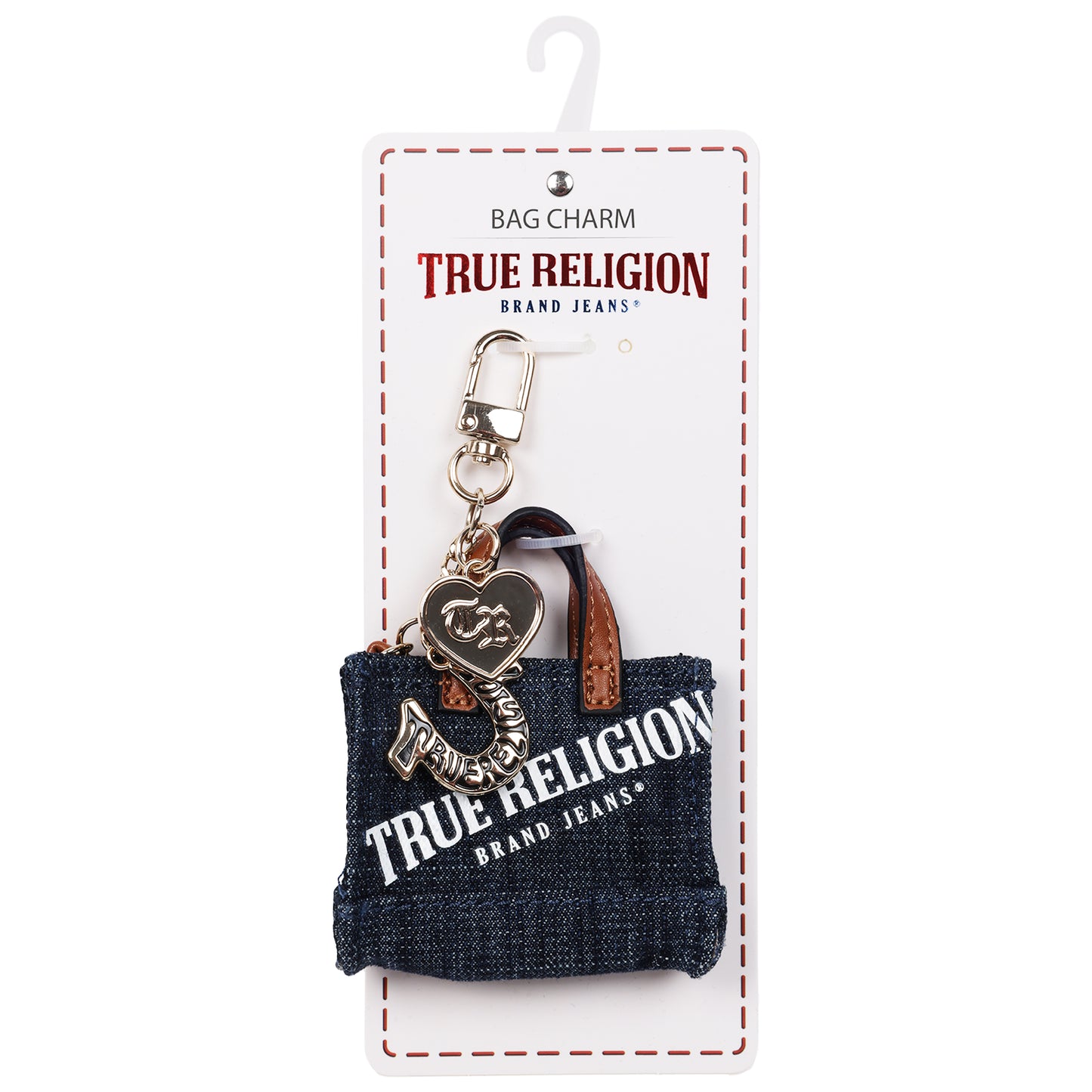 True Religion Mini Denim Tote Bag Charm