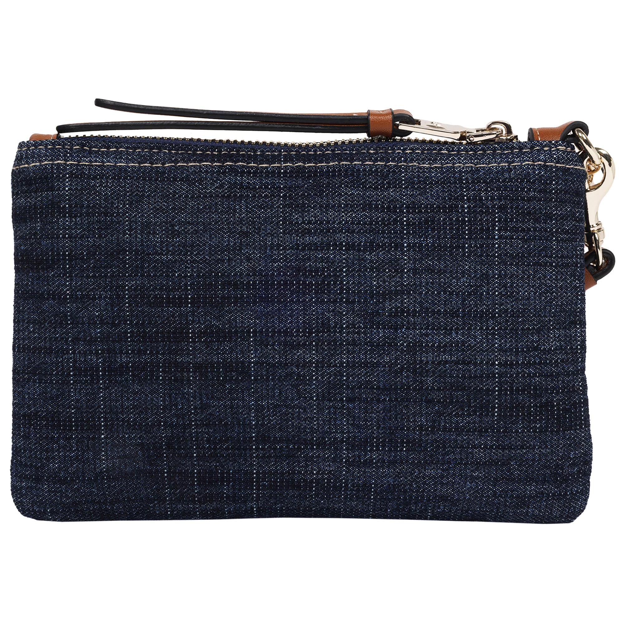 True Religion Frayed Panel Denim Pouch Wristlet