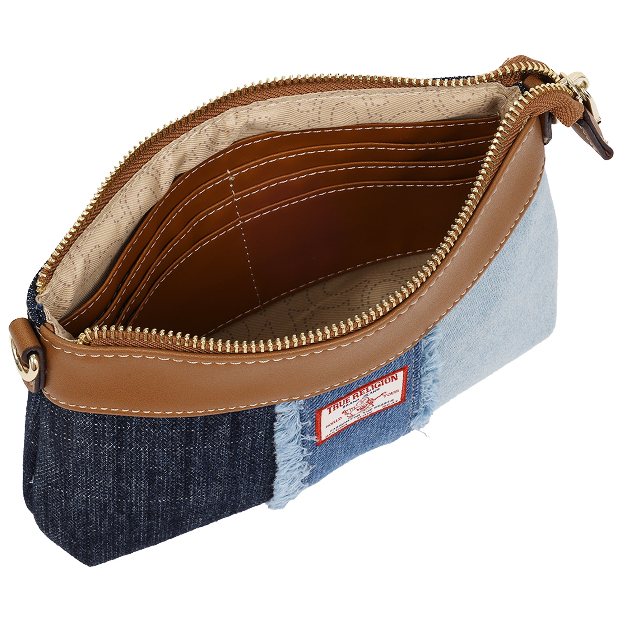 True Religion Caleb Highbridge Patchwork Denim Crossbody Pouch