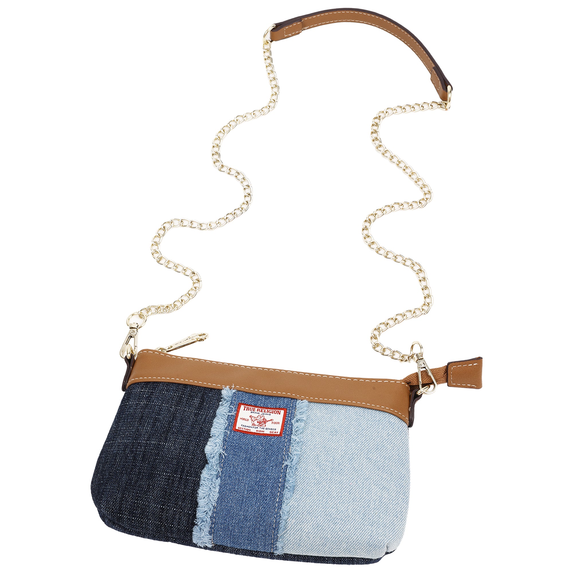 True Religion Caleb Highbridge Patchwork Denim Crossbody Pouch