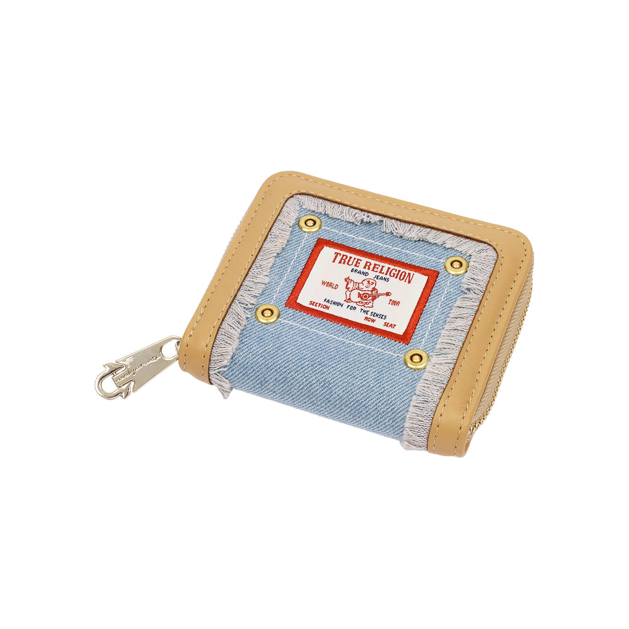 True Religion Frayed Edge Zip Around Small Wallet