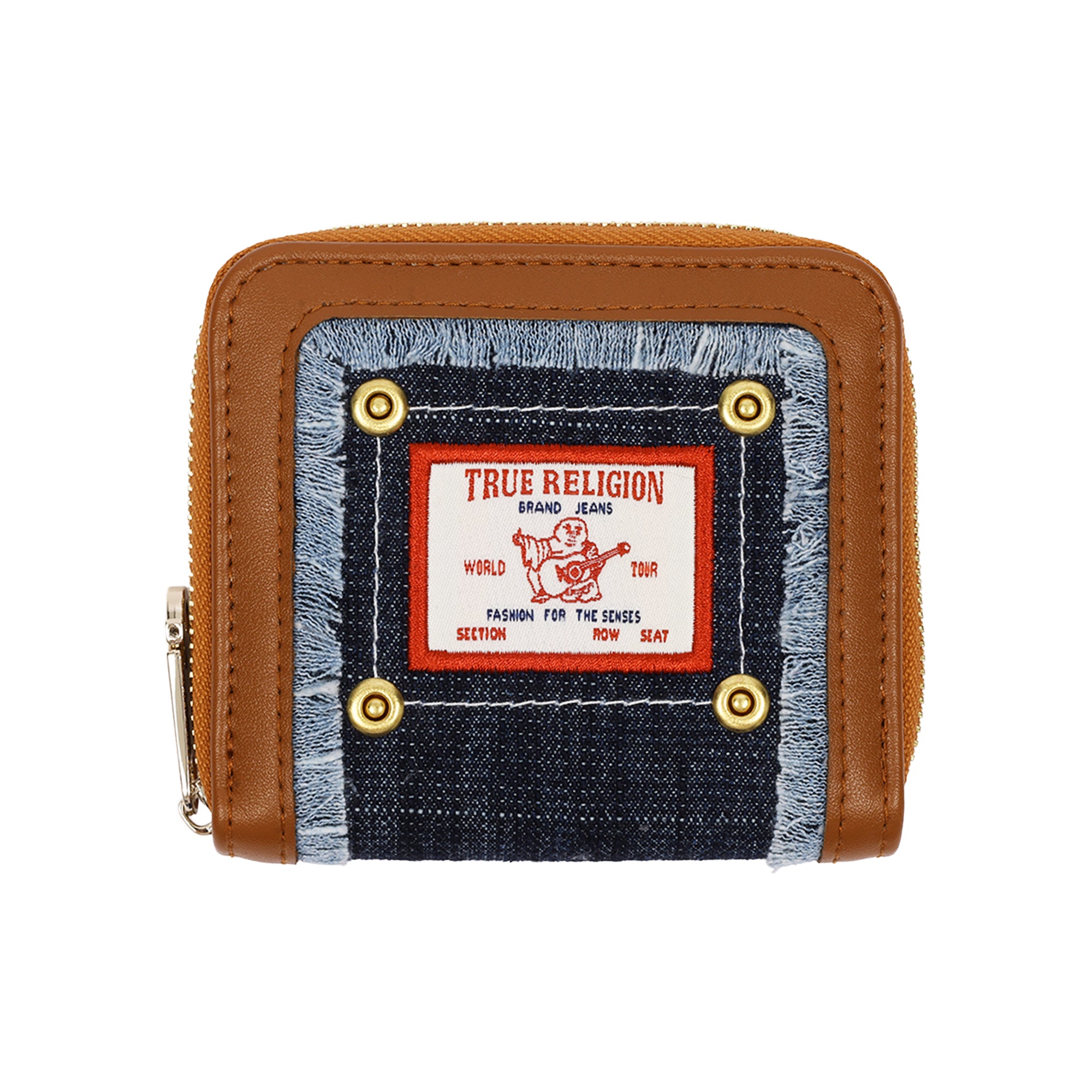 True Religion Frayed Edge Zip Around Small Wallet